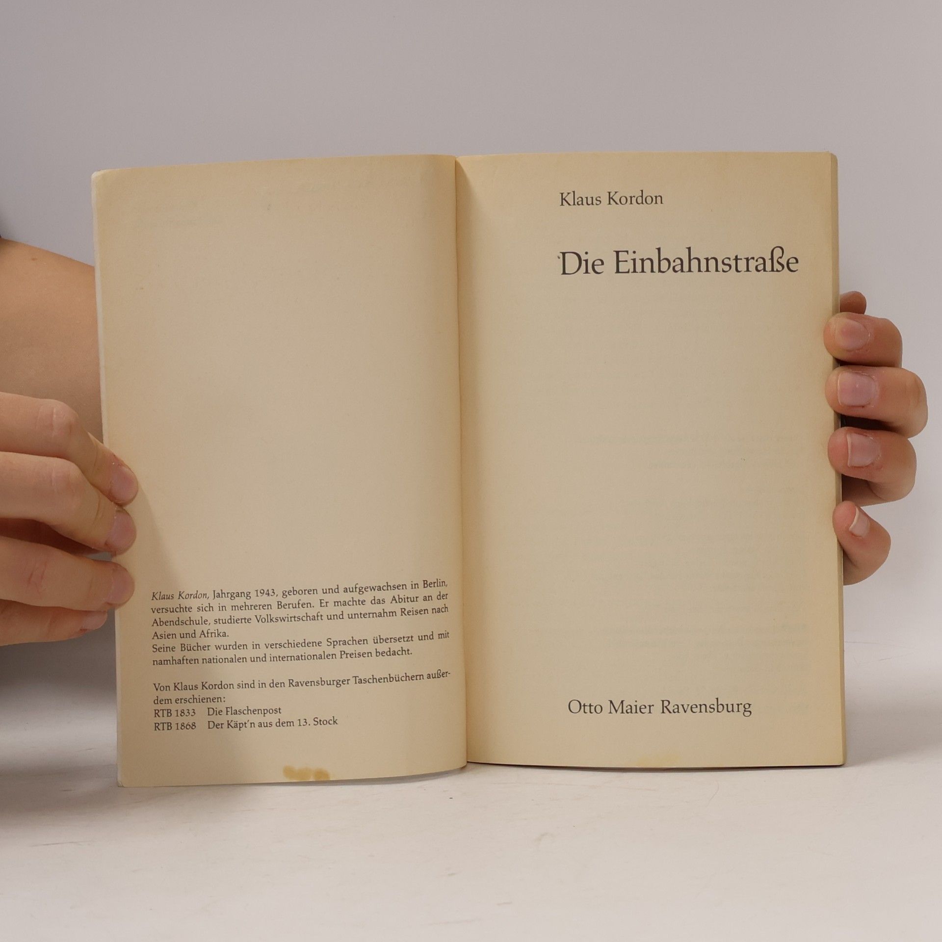 Klaus Kordon Die Einbahnstrasse