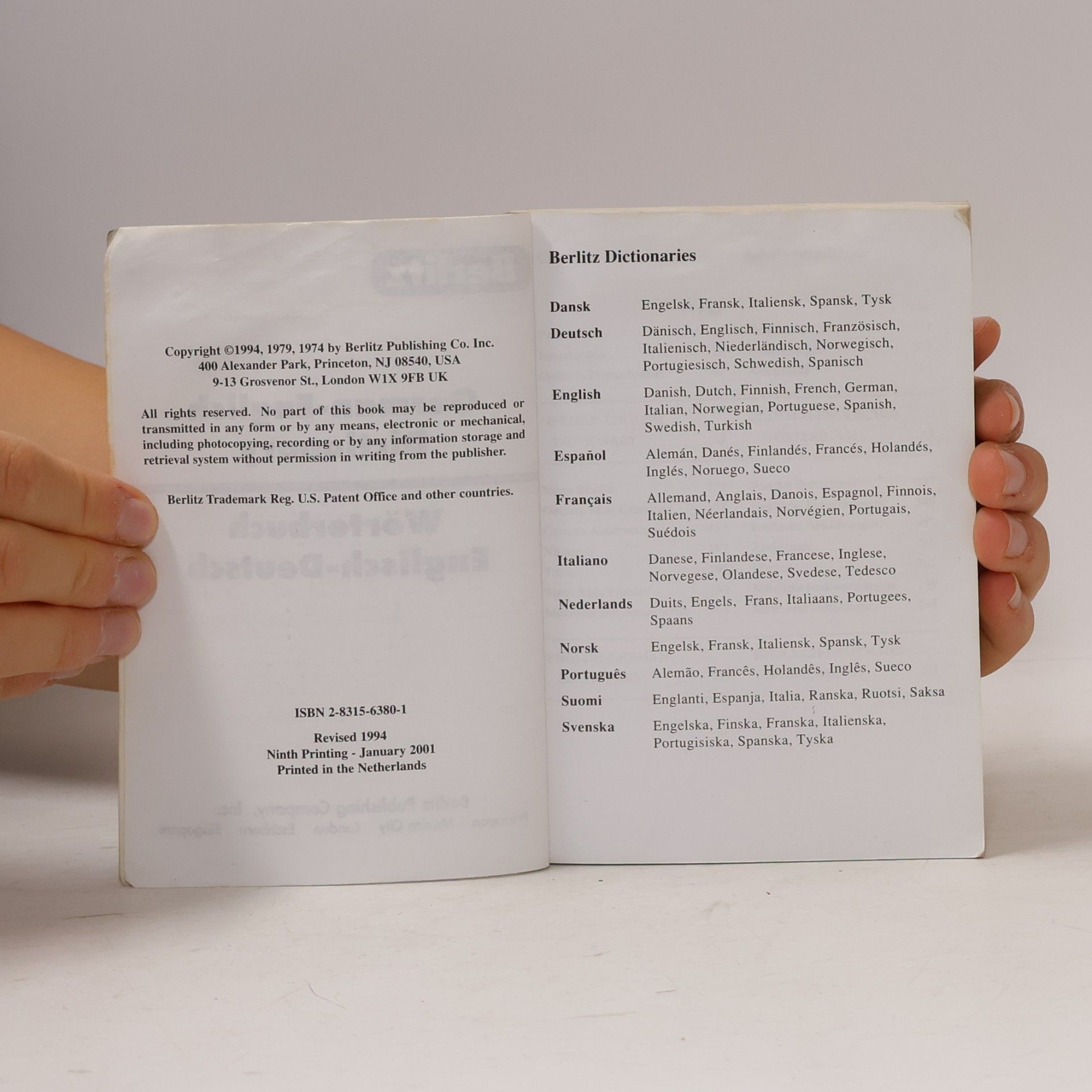 Berlitz Publishing Company Berlitz German-English Dictionary/Wörterbuch Englisch-Deutsch