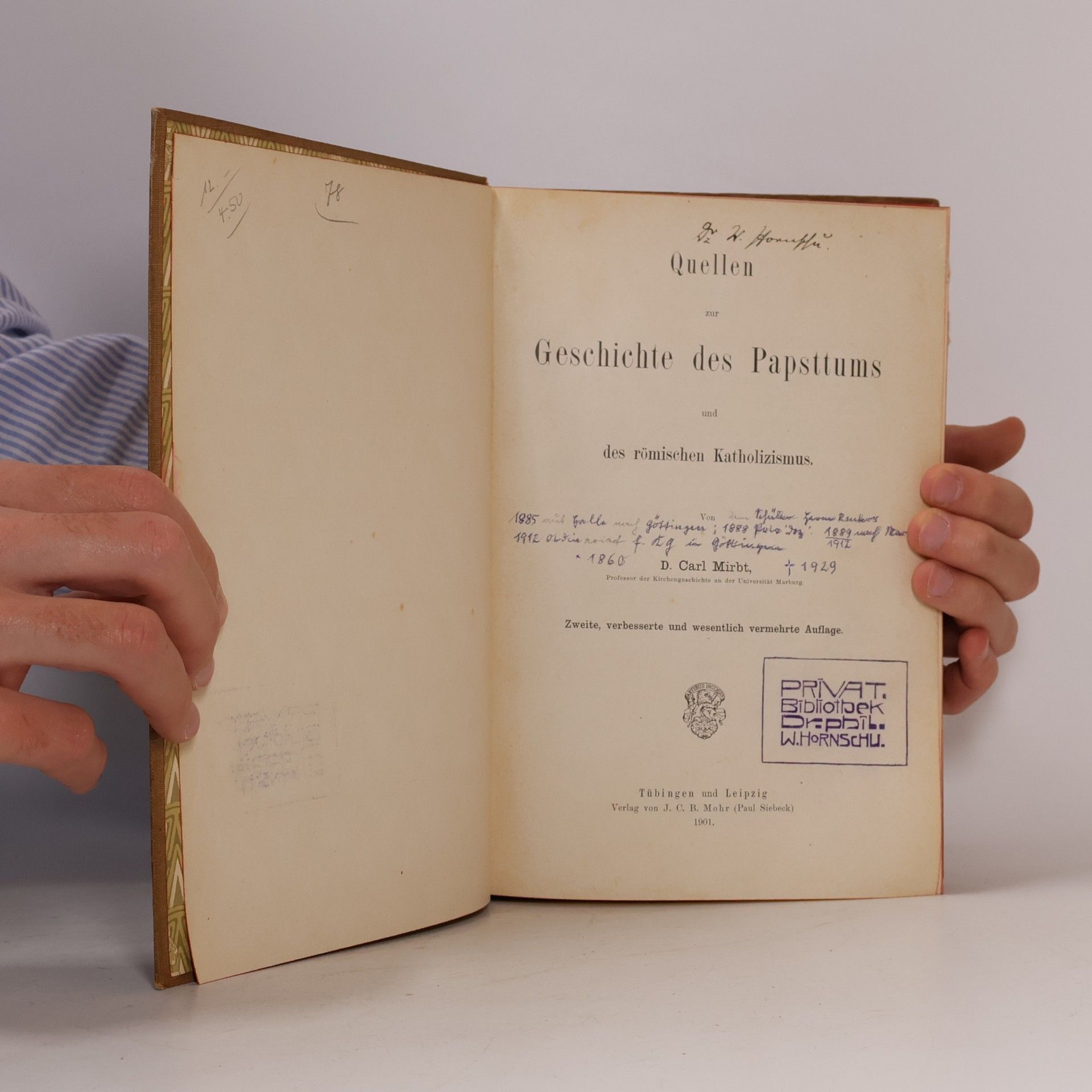 Carl Mirbt Quellen zur Geschichte des Papsttums und des römischen Katholizismus