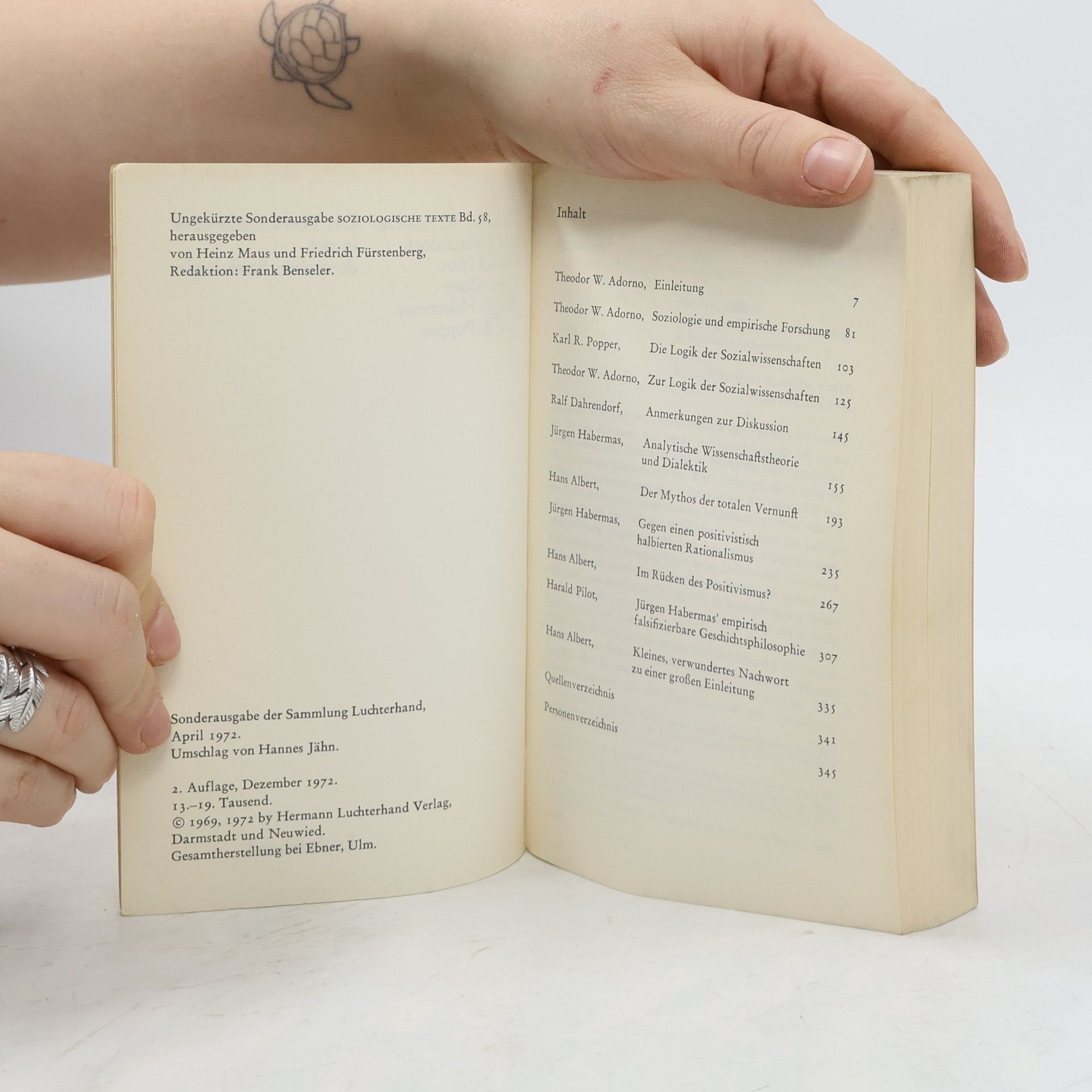 Theodor W. Adorno Der Positivismusstreit in der deutschen Soziologie