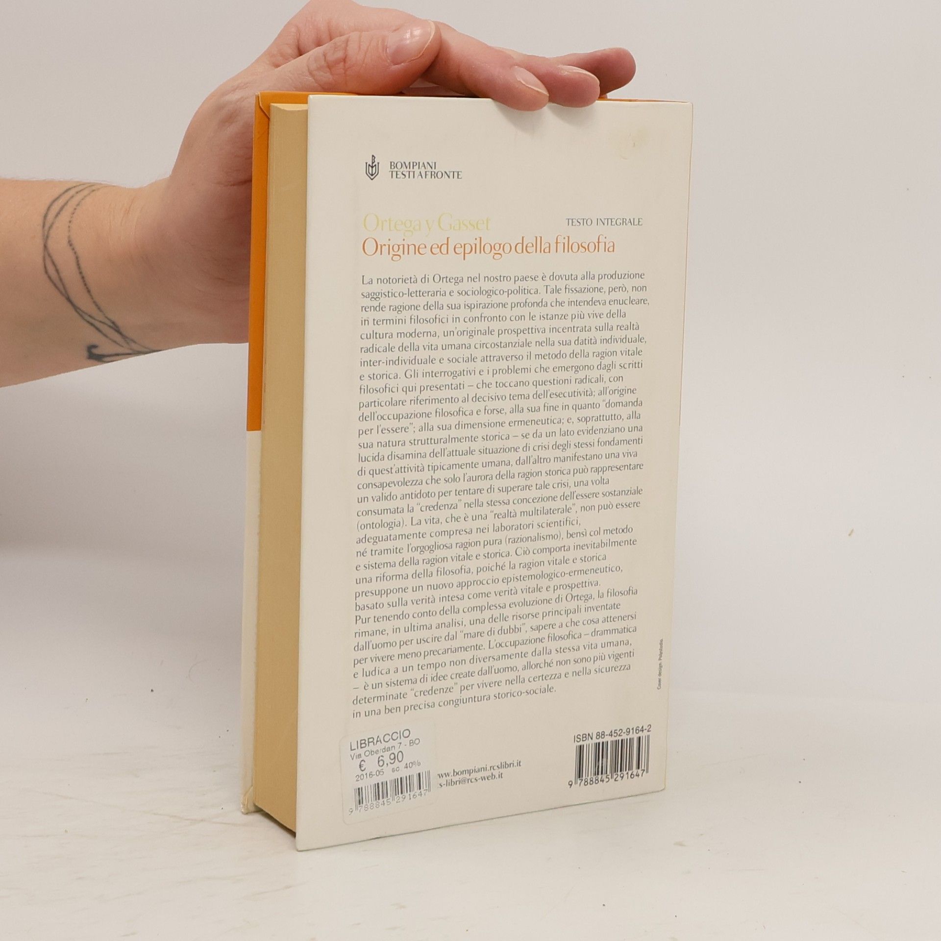 José Ortega y Gasset Testi a fronte - 53: Origine ed epilogo della filosofia e altri scritti. Testo spagnolo a fronte