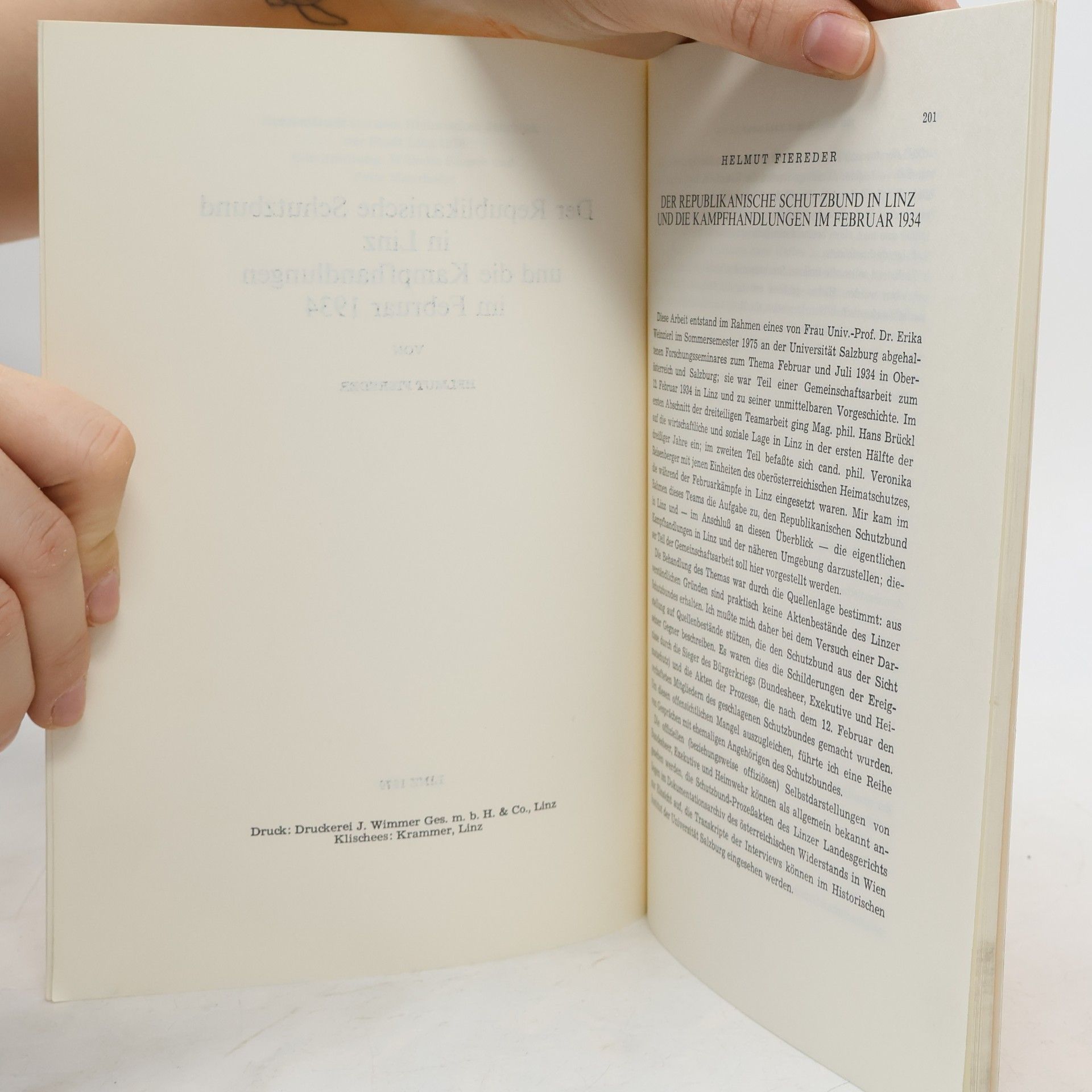 Helmut Fiereder Der Republikanische Schutzbund in Linz und die Kampfhandlungen im Februar 1934