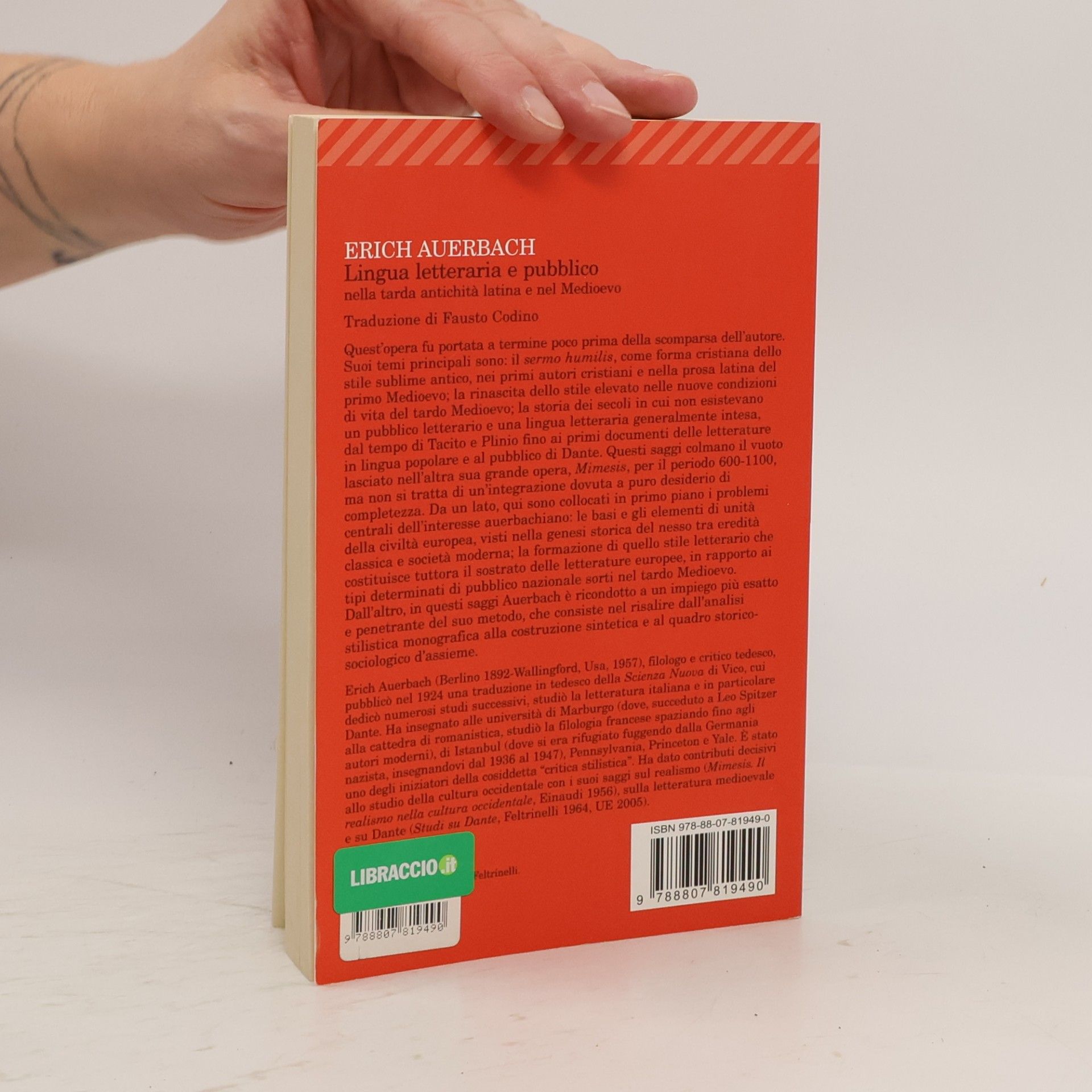 Erich Auerbach Universale economica: Lingua letteraria e pubblico nella tarda antichità latina e nel Medioevo