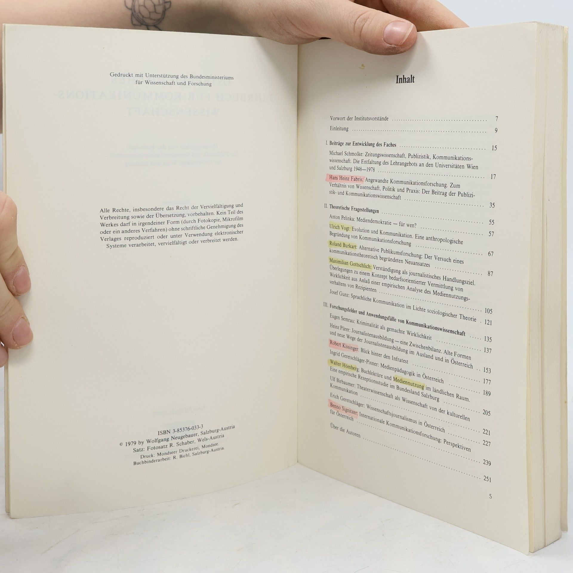 Ulf Birbaumer Österreichisches Jahrbuch für Kommunikationswissenschaft 1/1979