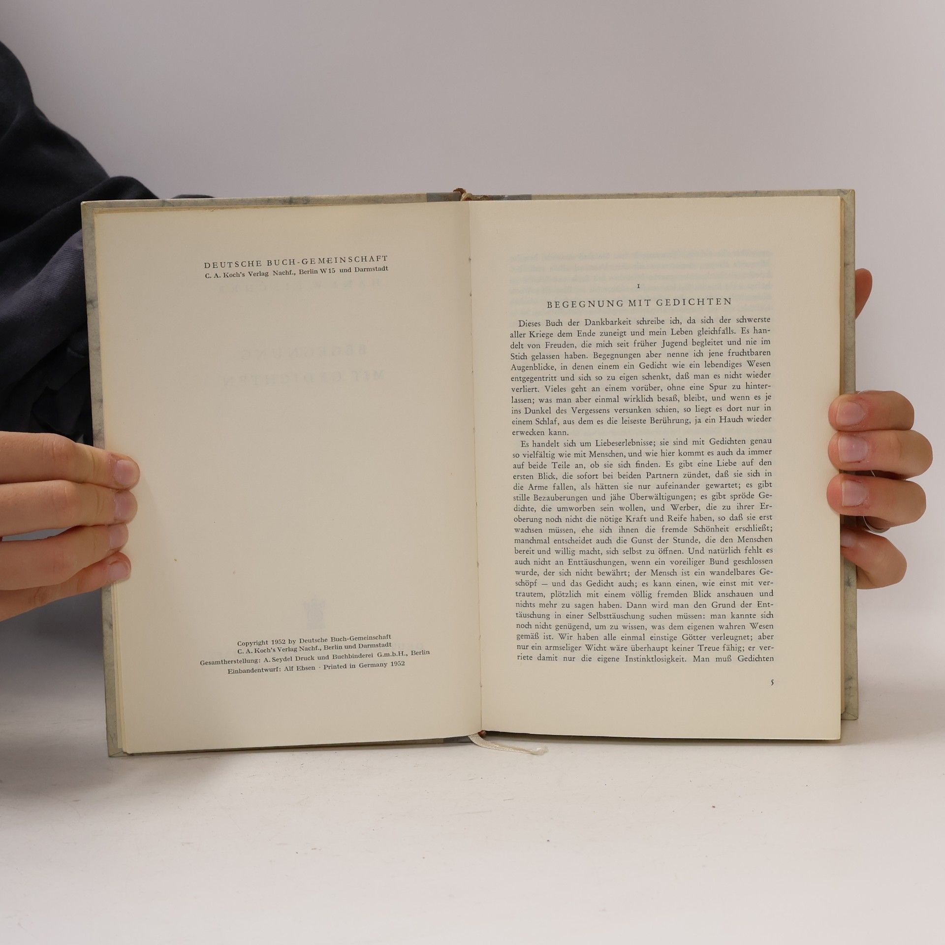Hans W. Fischer Begegnung mit Gedichten