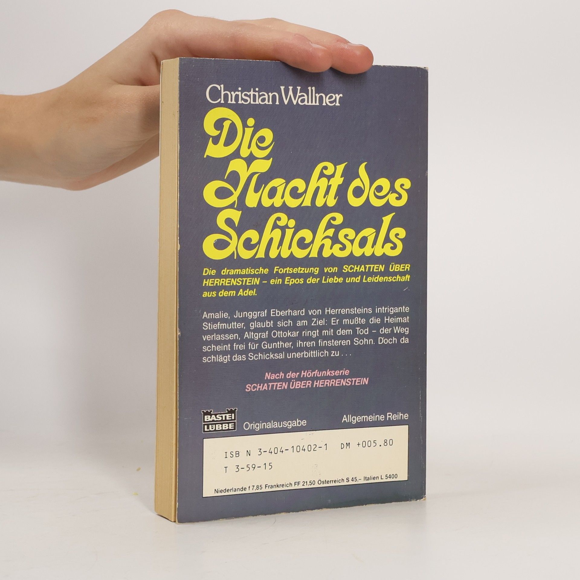 Christian Wallner Die Nacht des Schicksals. Ein Epos aus dem Adel. Schatten über Herrenstein, 2.