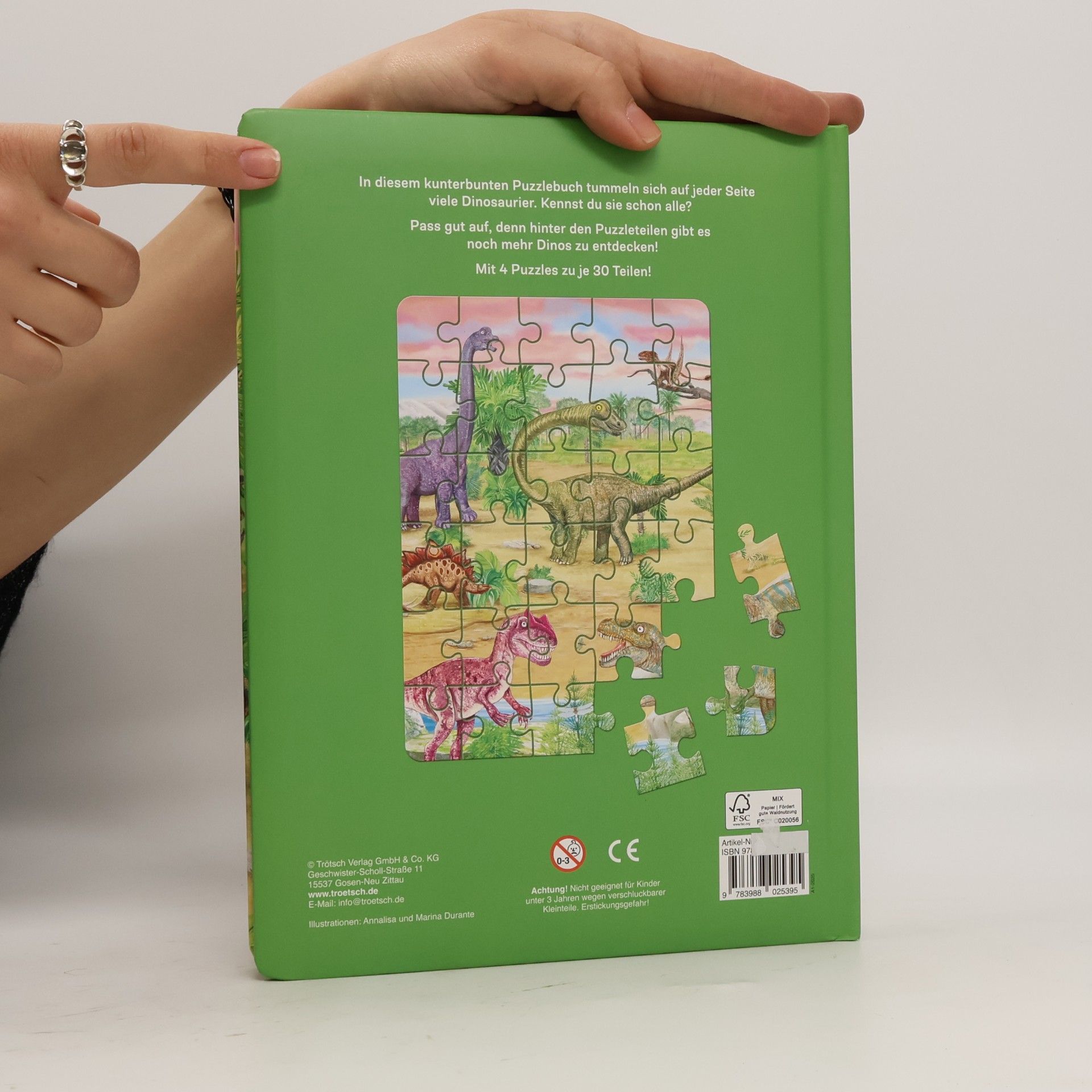 kolektiv TRÖTSCH - Pappenbuch Puzzlebuch Dinosaurier| Ab 3 Jahren