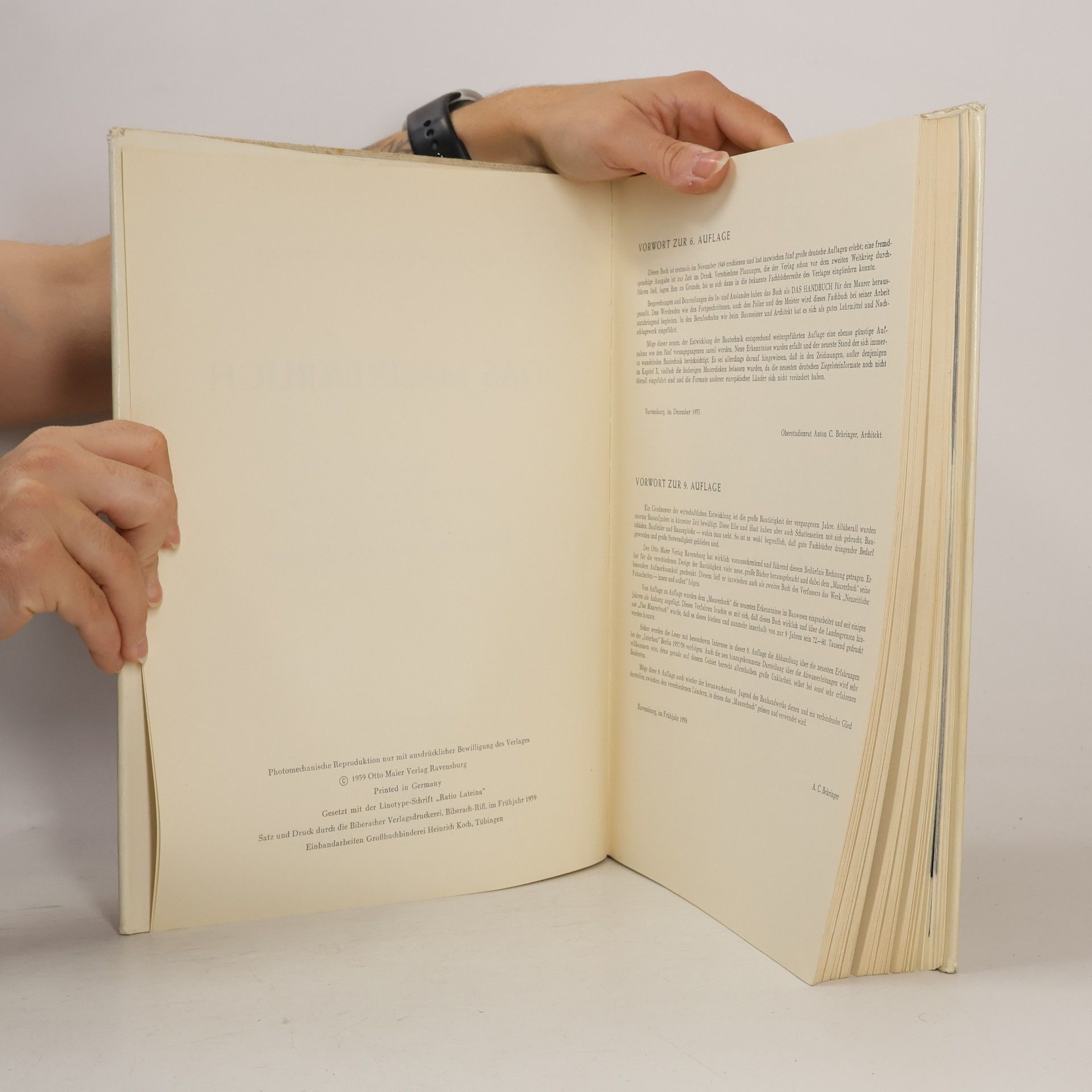 A. Behringer Das Maurerbuch