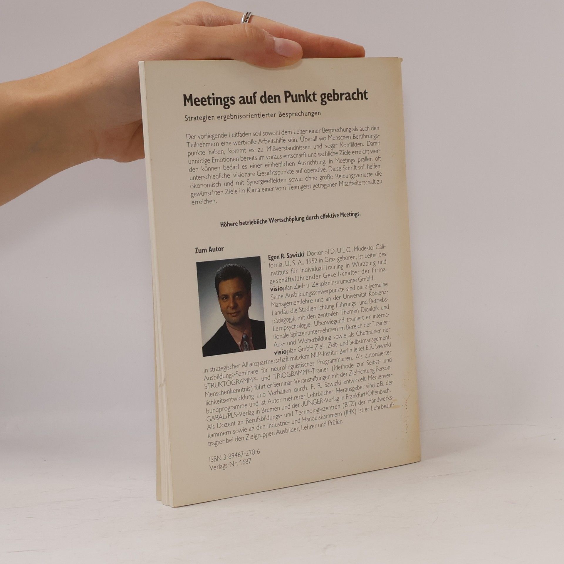 Egon R. Sawizki Meetings auf den Punkt gebracht