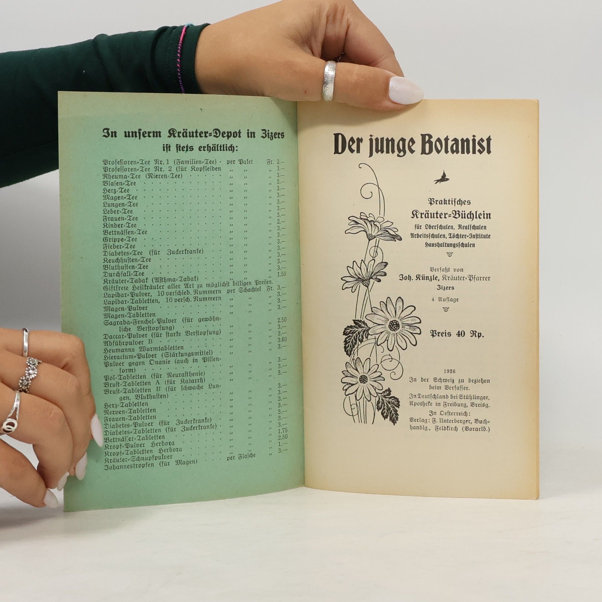 Joh. Künzle Der junge Botanist