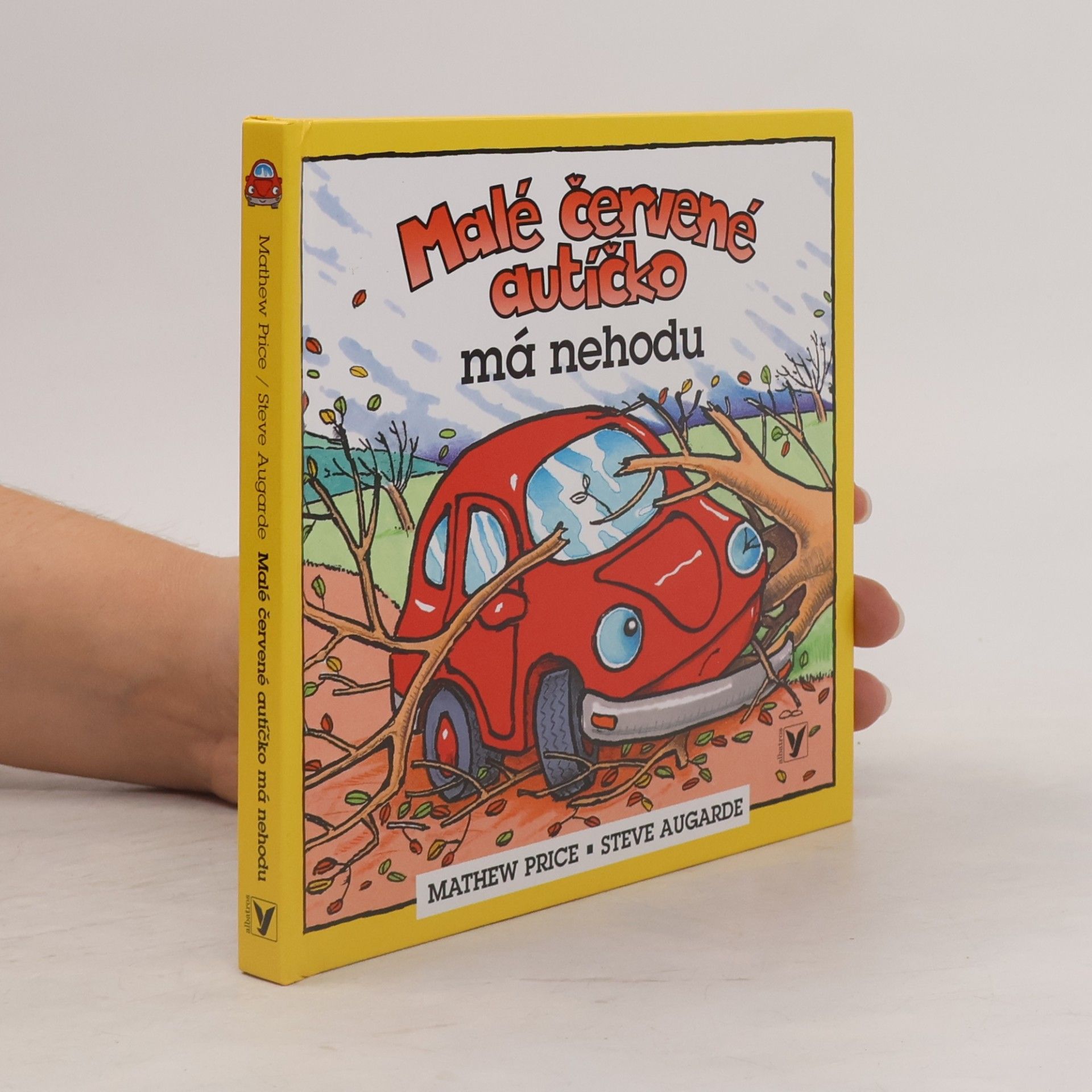 Malé červené autíčko má nehodu