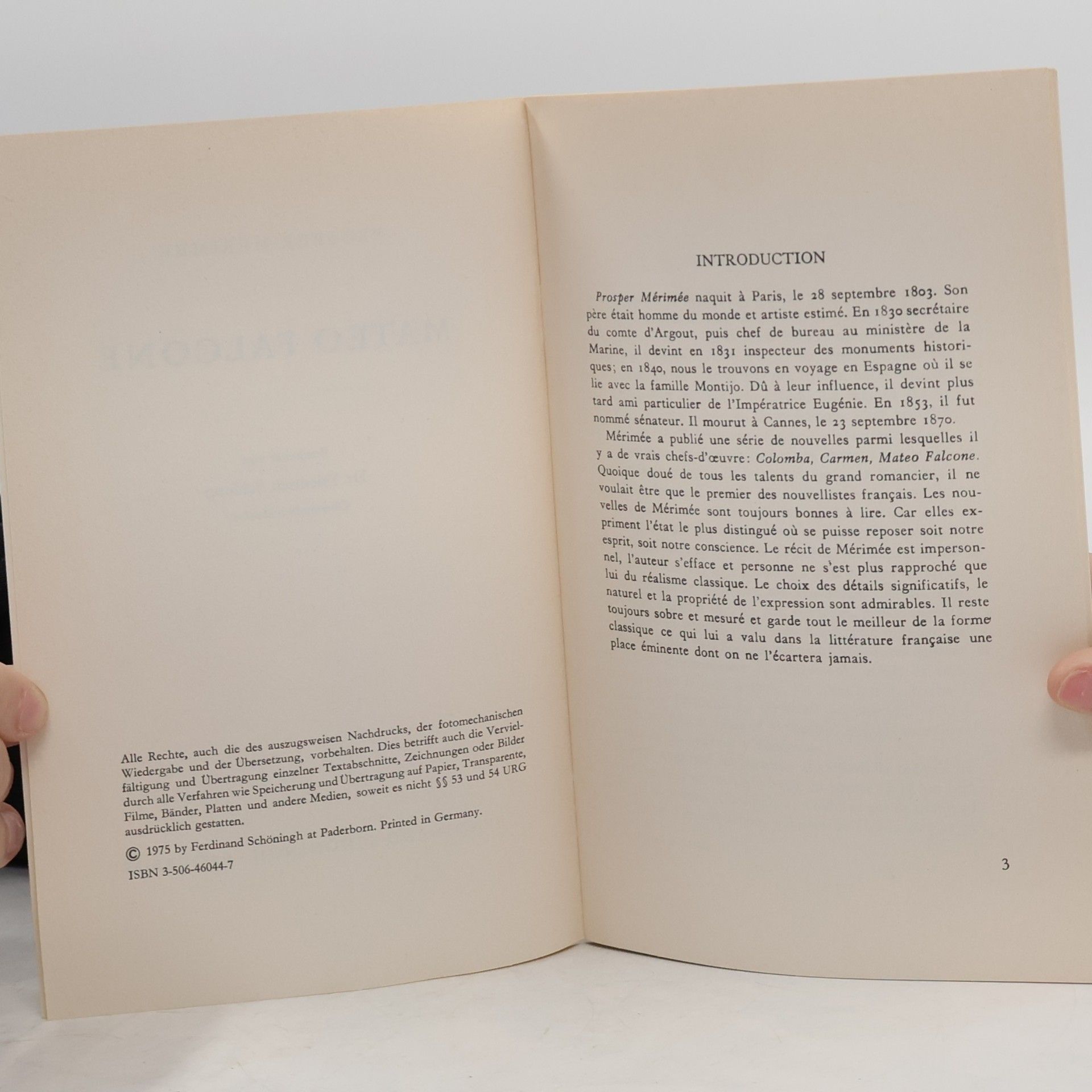 Prosper Mérimée Schöninghs Französische Textausgaben: Mateo Falcone