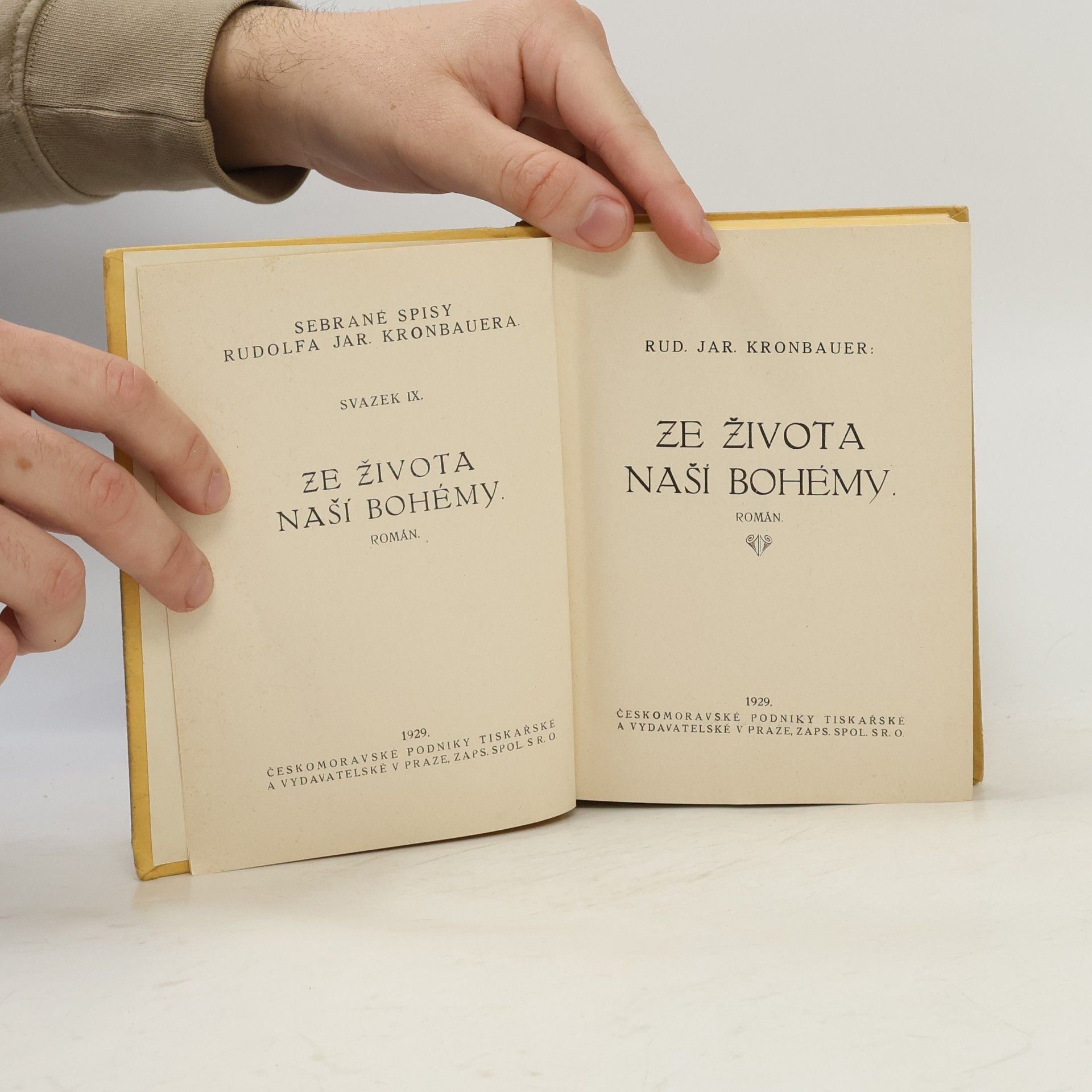 Rudolf Jaroslav Kronbauer Ze života naší bohémy