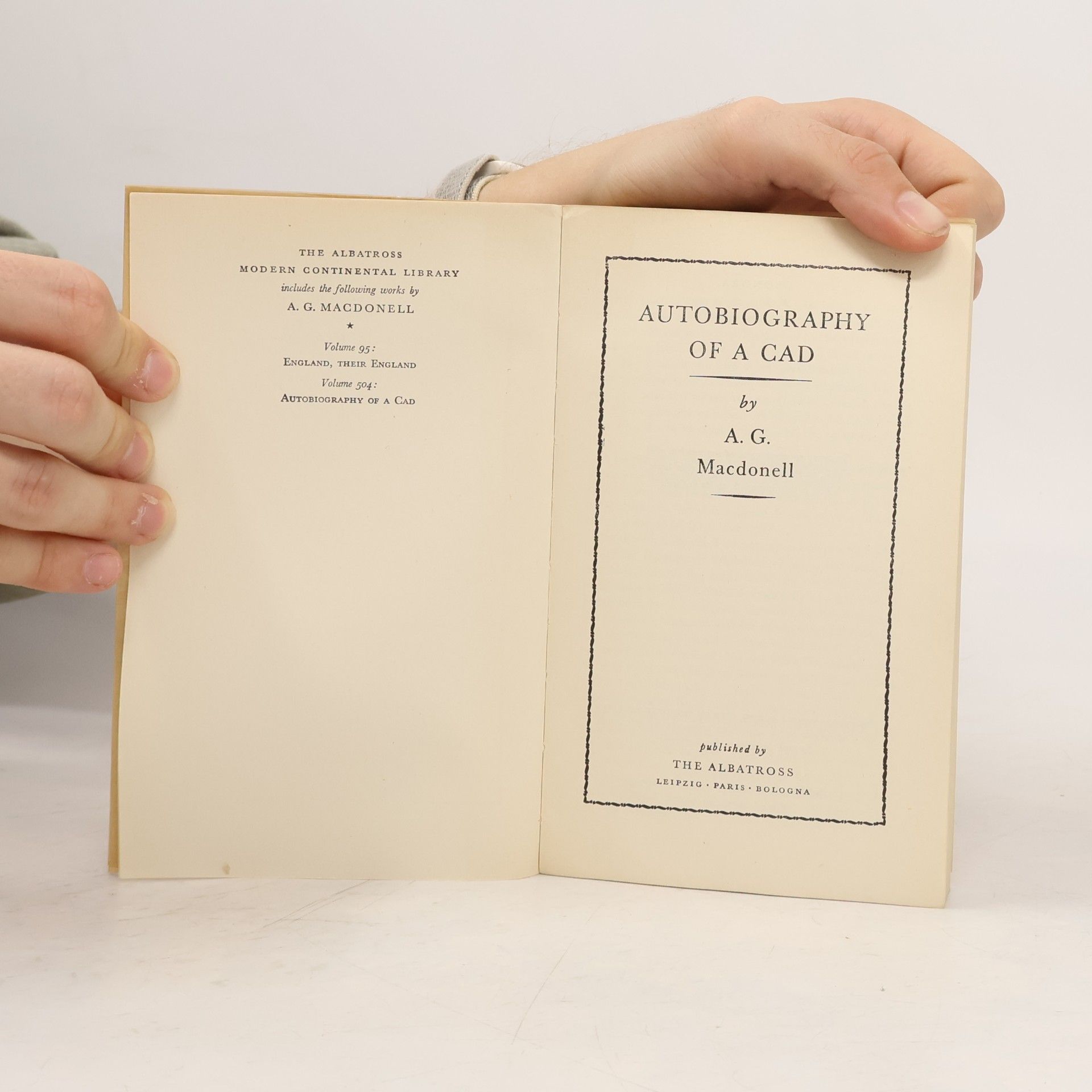 A. G. Macdonell Autobiography of a Cad
