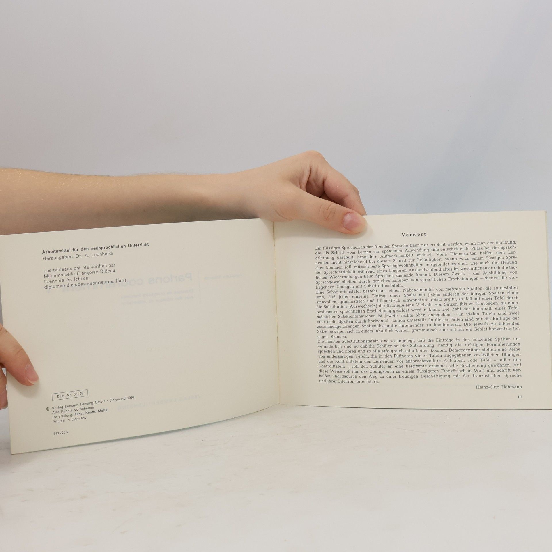 Heinz-Otto Hohmann Parlons couramment I