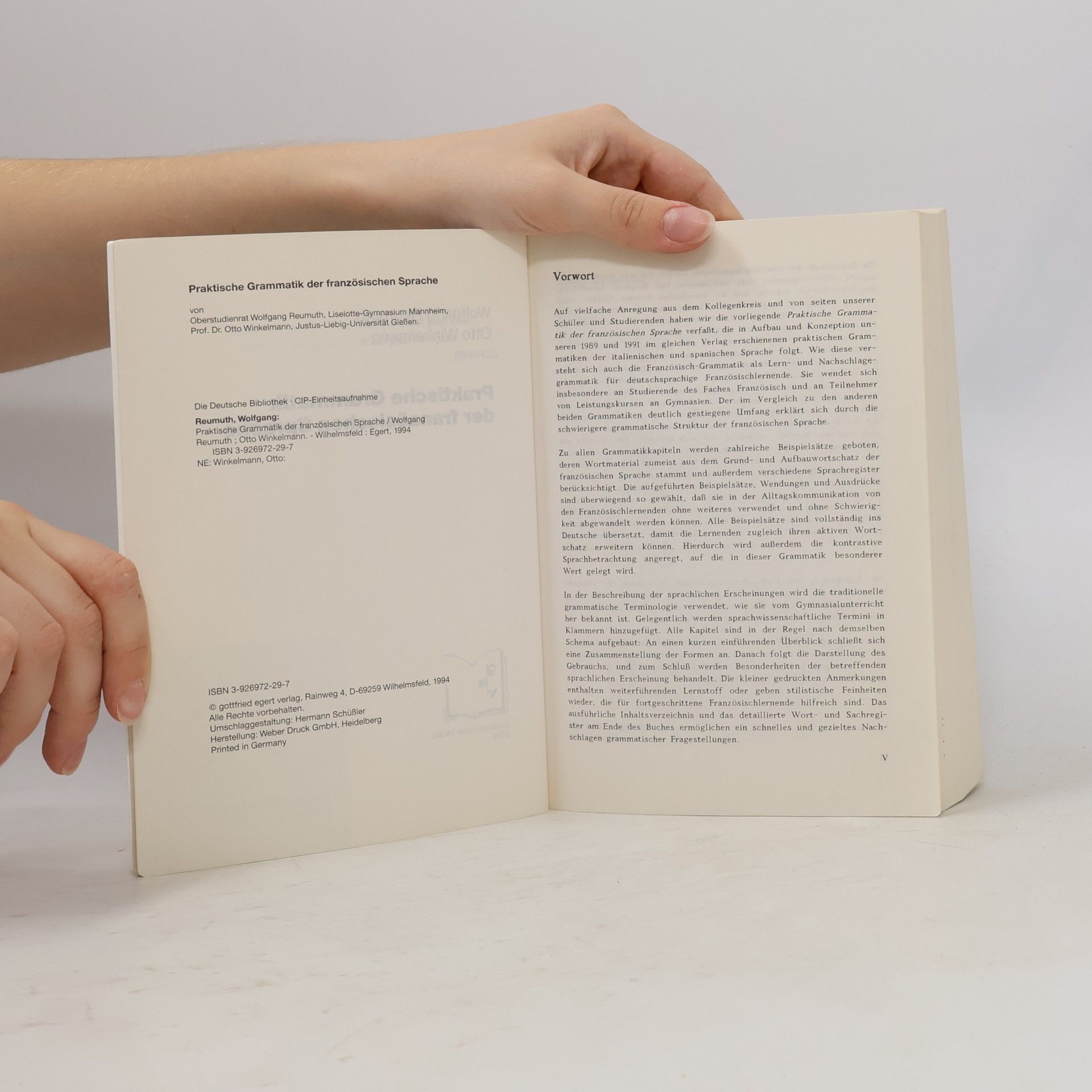 Wolfgang Reumuth Praktische Grammatik der französischen Sprache