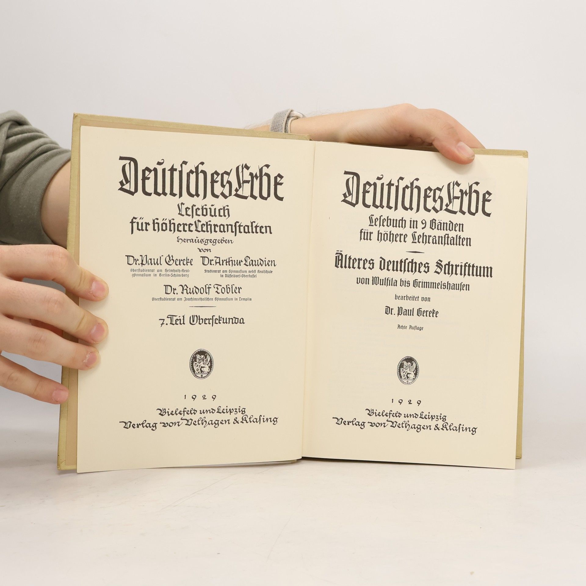 Paul Gereke Deutsches Erbe. Lesebuch für höhere Lehranstalten 7