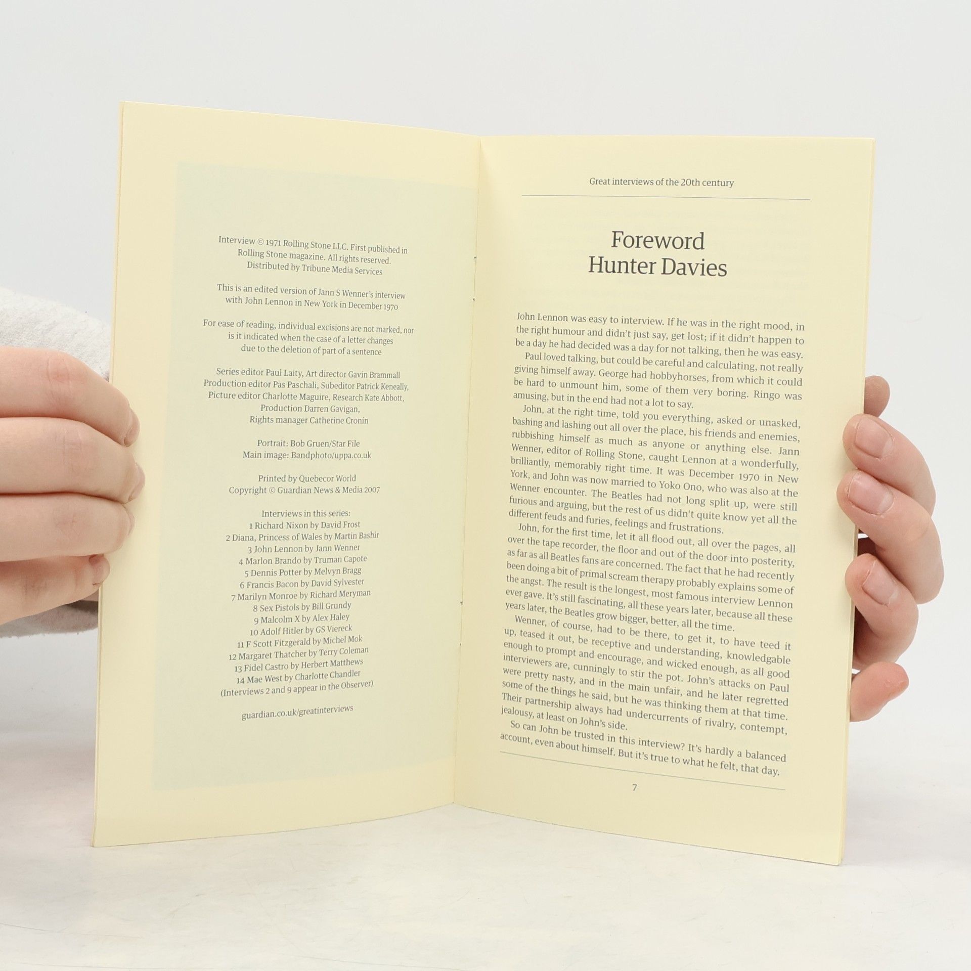 Jann S. Wenner Great Interviews of the 20th Century