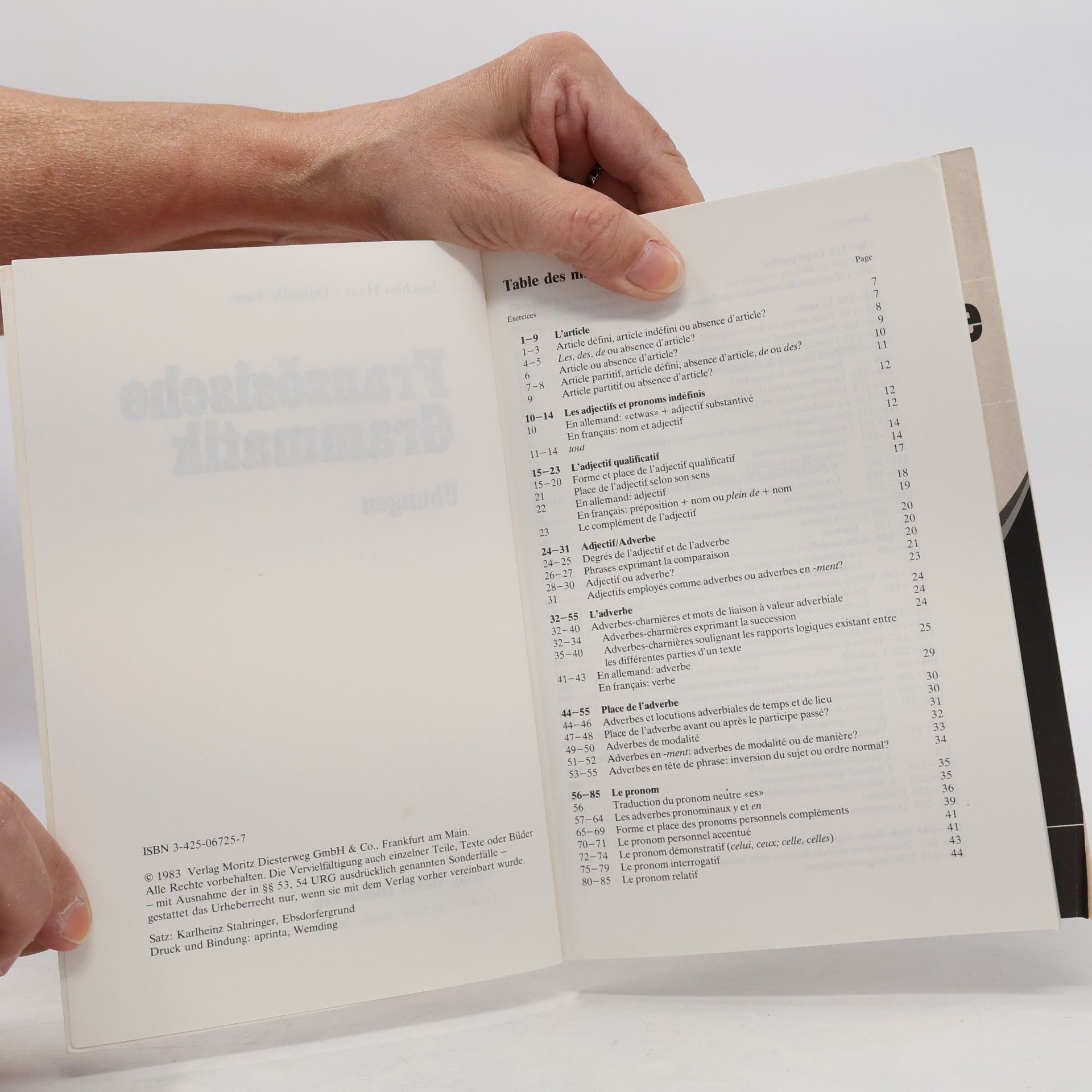 Joachim Haas Französische Grammatik