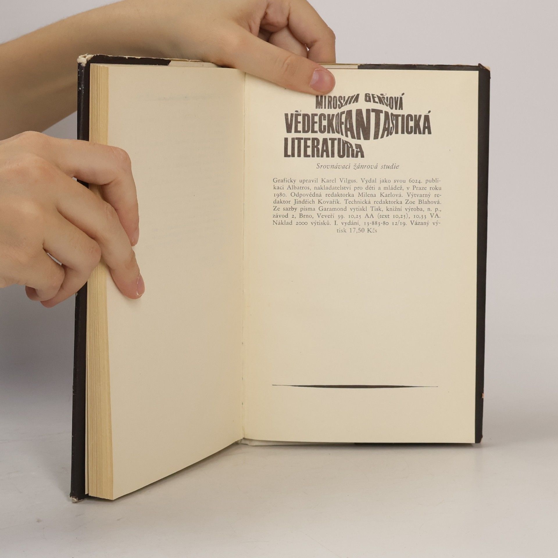 Miroslava HolejšovskáGenčiová Vědeckofantastická literatura. Srovnávací žánrová studie
