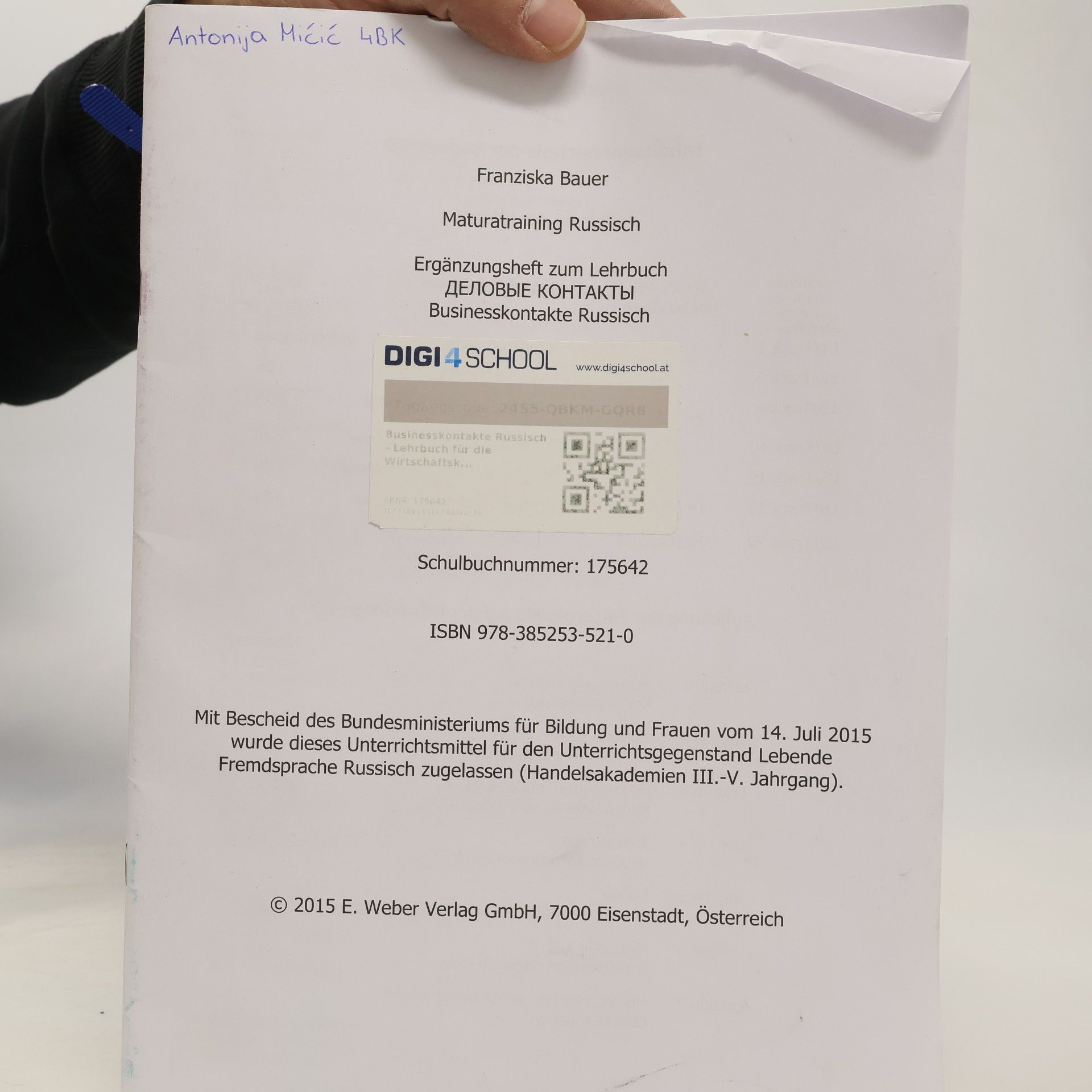Antonija Mićić Maturatraining Russisch Ergänzungsheft zum Lehrbuch ДЕЛОВЫЕ КОНТАКТЫ Businesskontakte Russisch