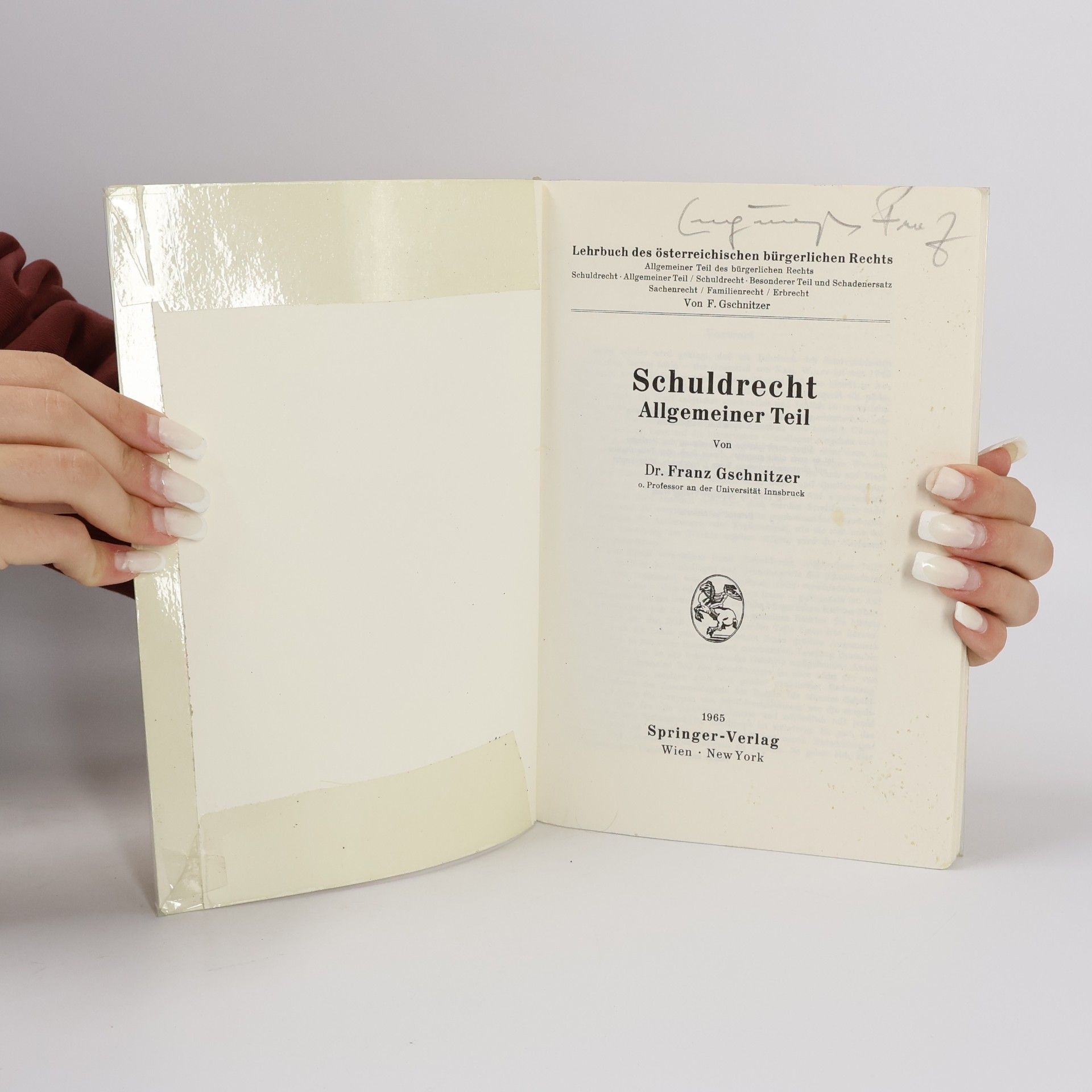 Franz Gschnitzer Schuldrecht allgemeiner Teild