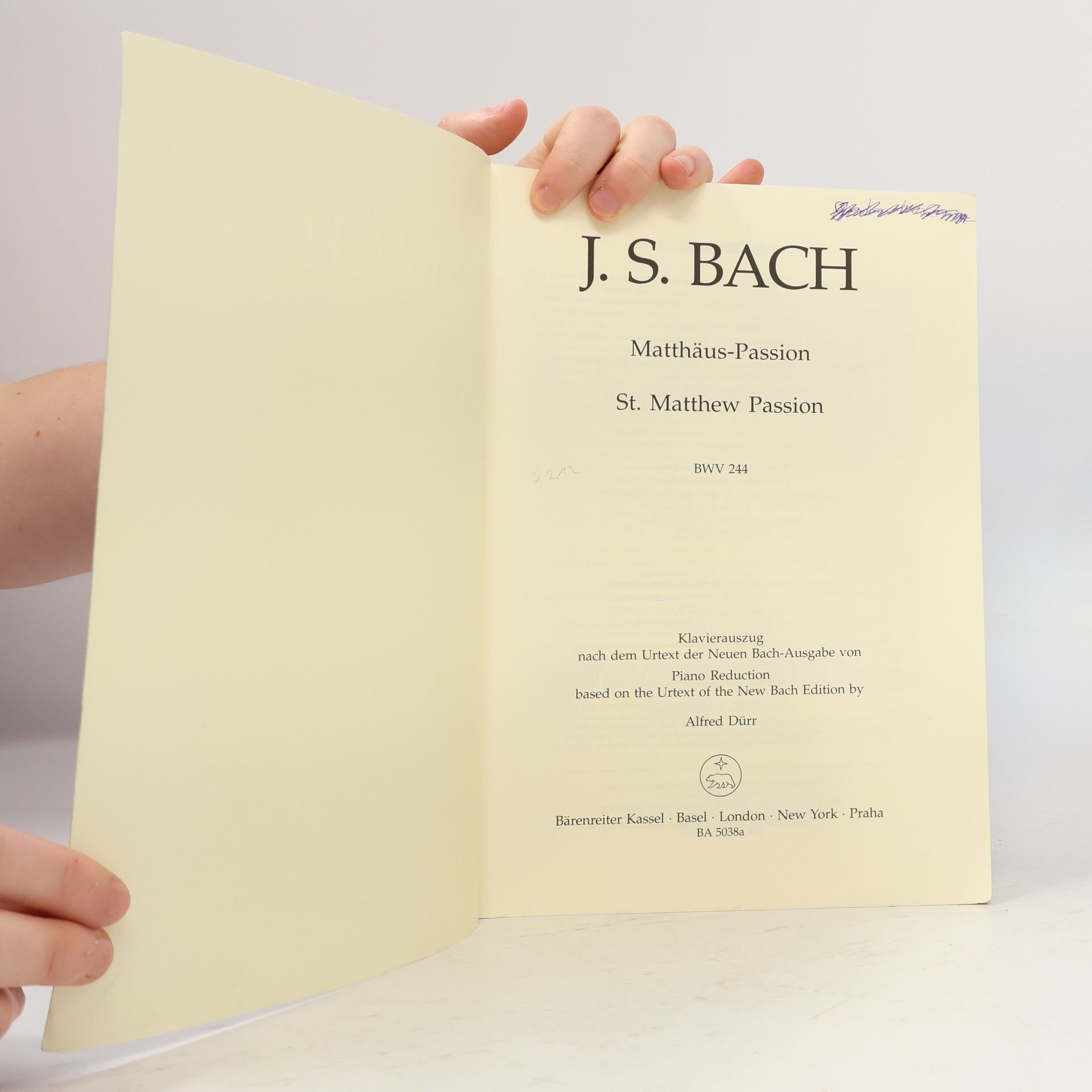 Johann Sebastian Bach Bärenreiter Urtext: Matthäus-Passion / St. Matthew Passion