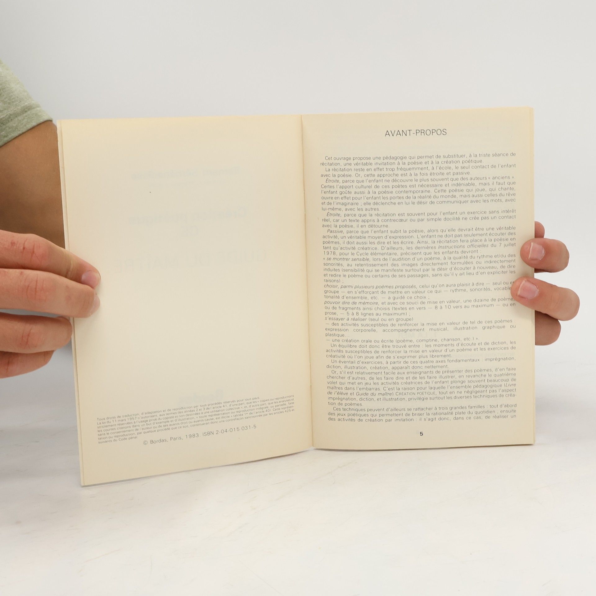 Bernard Séménadisse Création poétique: C.E., guide du maître