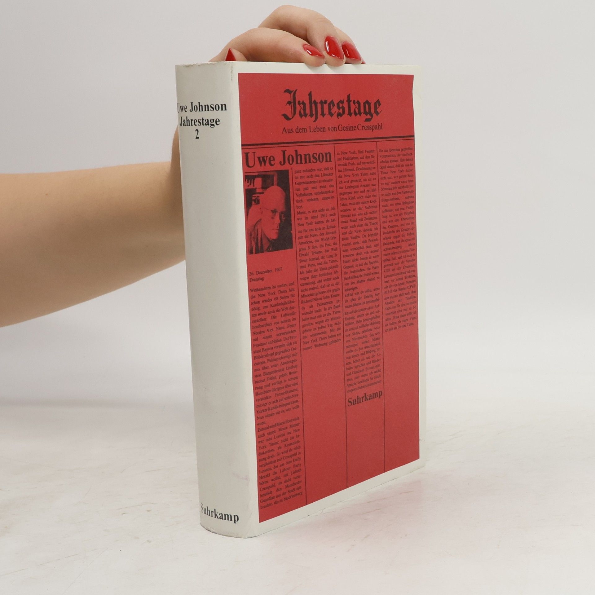 Uwe Johnson Jahrestage, in 4 Bdn. u. ein 'Kleines Adreßbuch', Bd.2