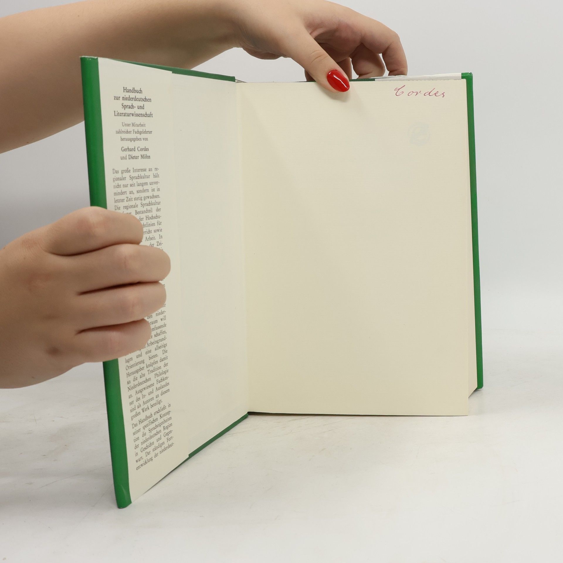 Gerhard Cordes Handbuch zur niederdeutschen Sprach- und Literaturwissenschaft
