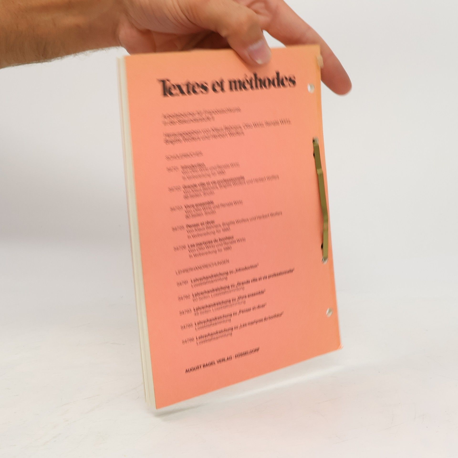 Klaus Bahners Textes et méthodes