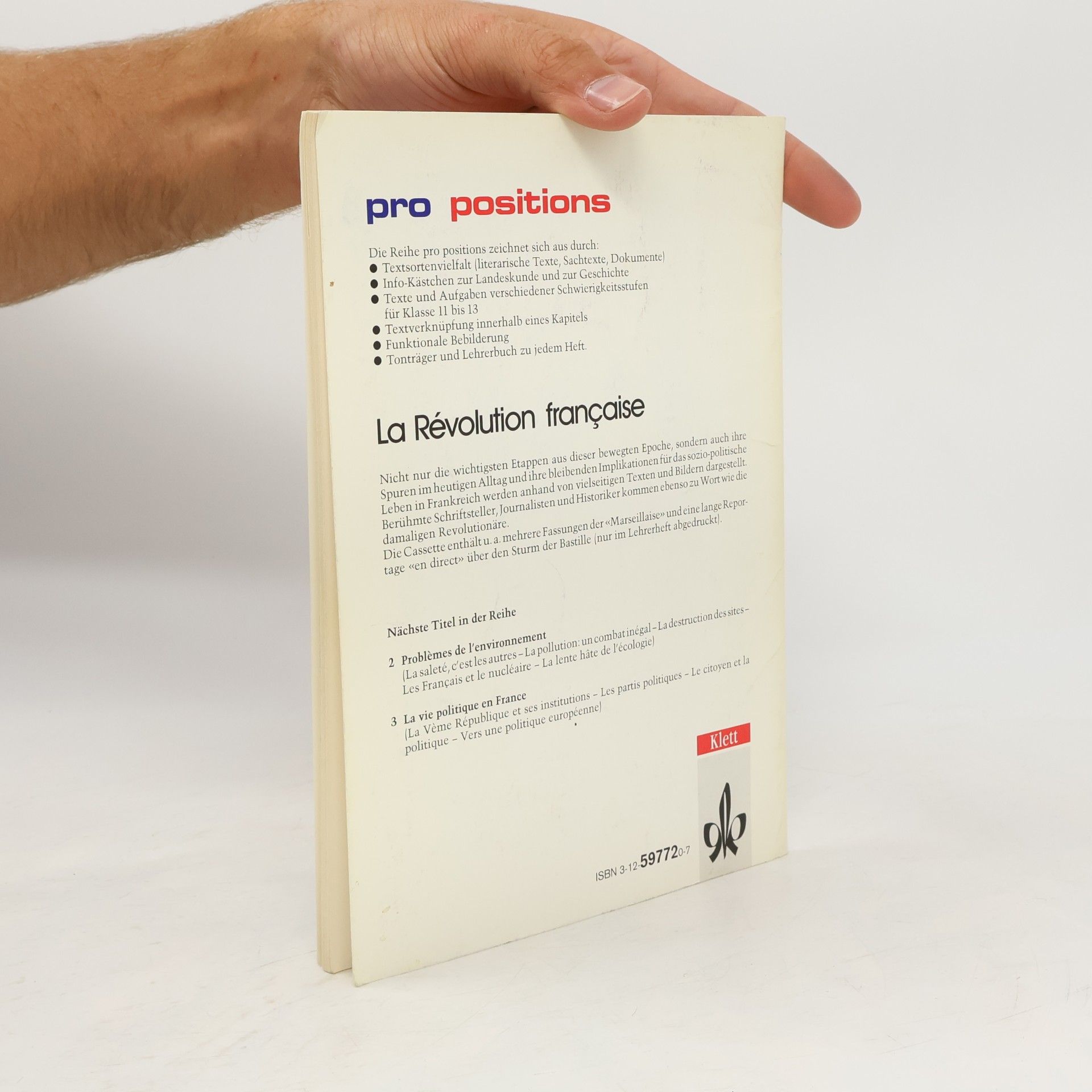 Bernd Schumacher Pro positions - 1: La Révolution française