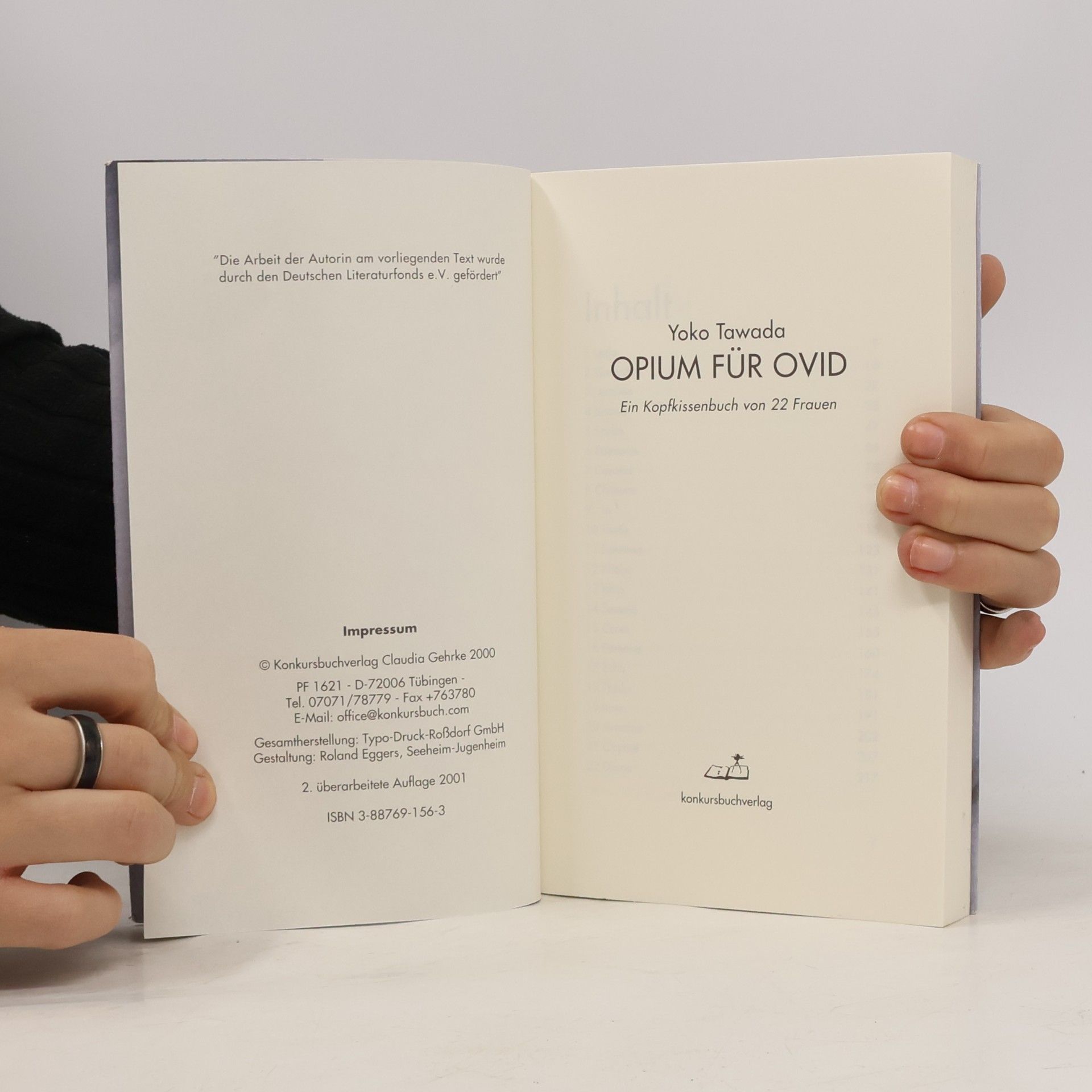 Yōko Tawada Opium für Ovid. Ein Kopfkissenbuch von 22 Frauen