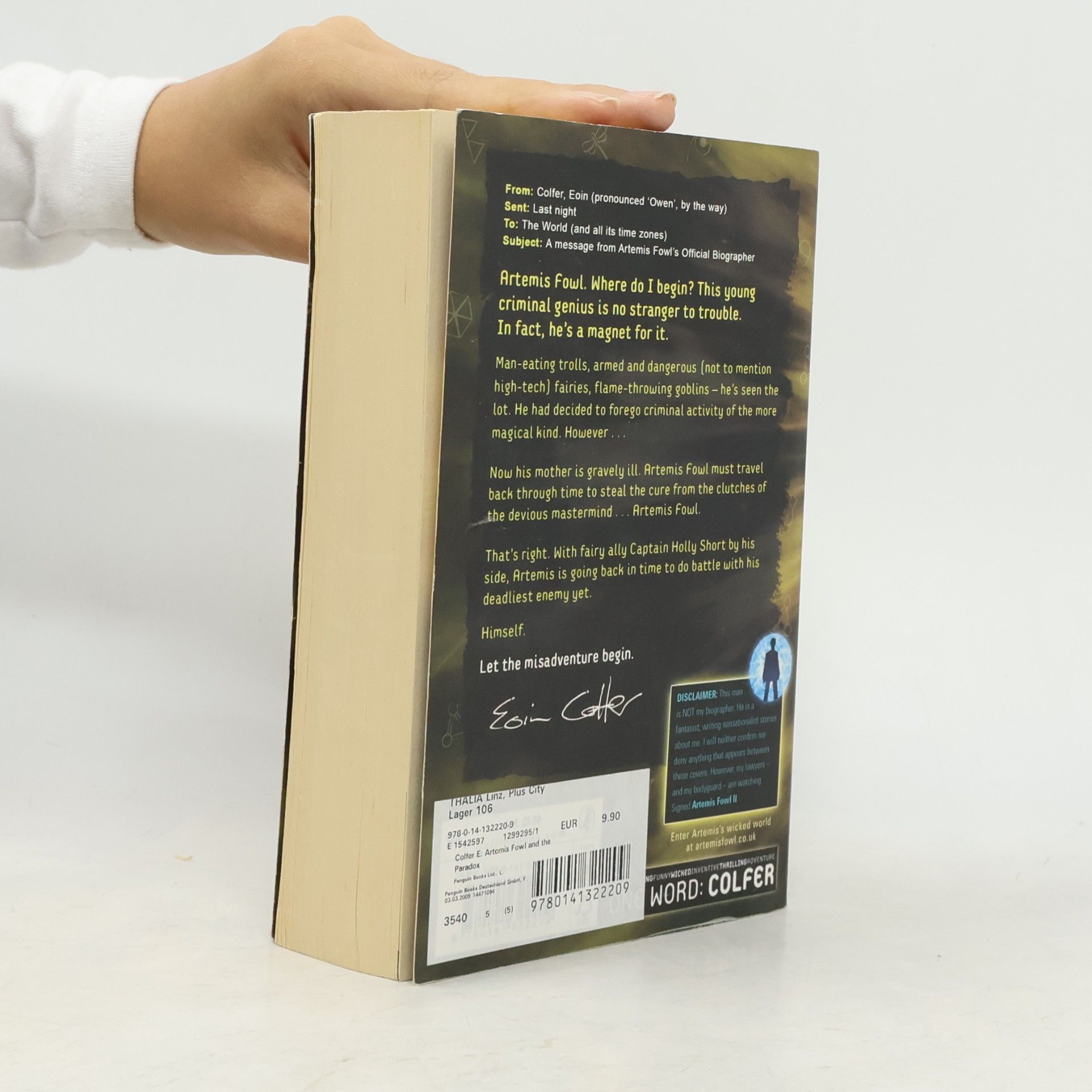 Eoin Colfer Artemis Fowl and the Time Paradox