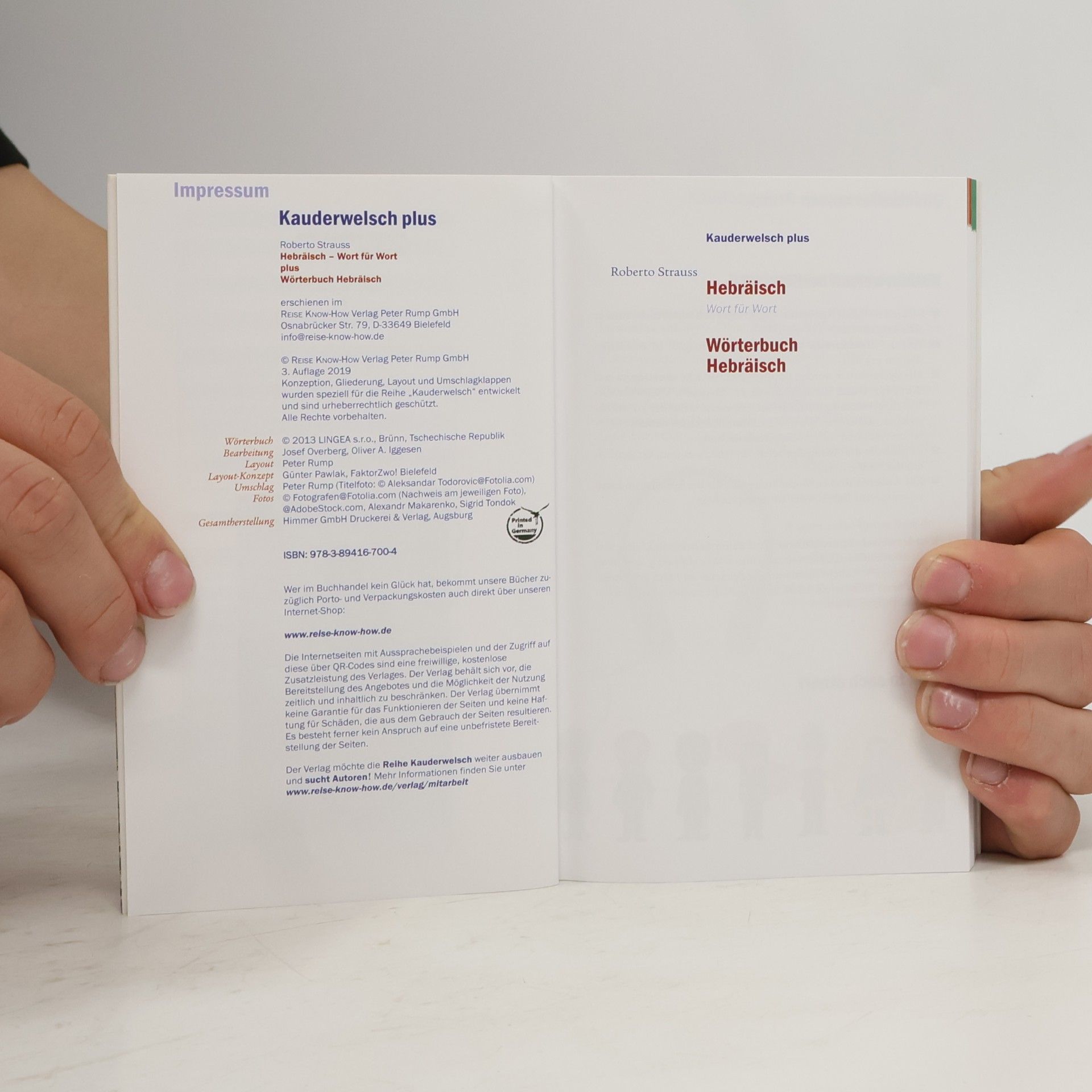Roberto Strauss Kauderwelsch plus - 37+: Hebräisch - Wort für Wort plus Wörterbuch