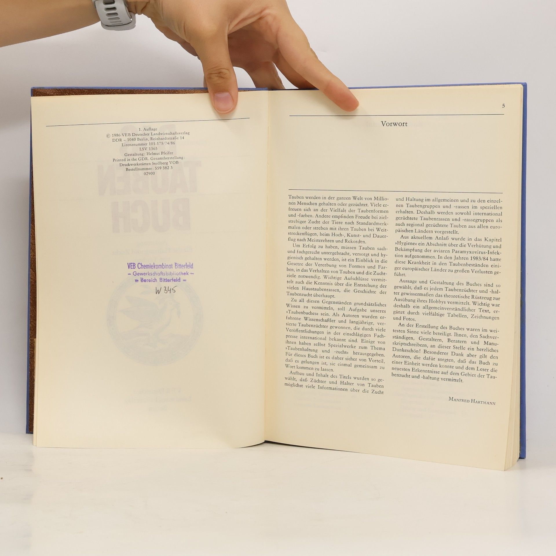 Manfred Hartmann Das Taubenbuch