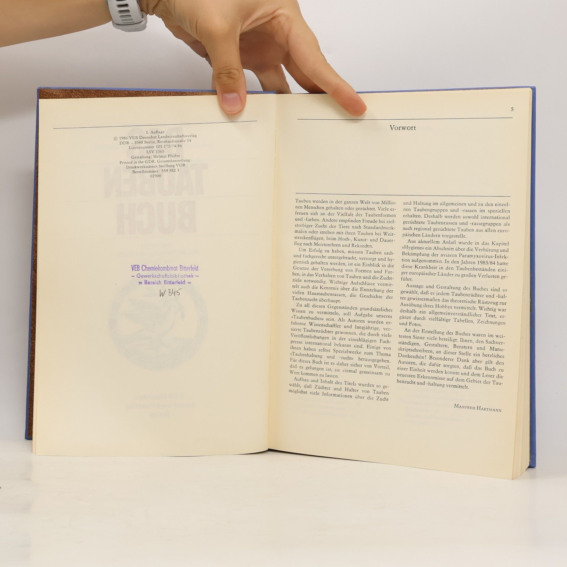 Manfred Hartmann Das Taubenbuch