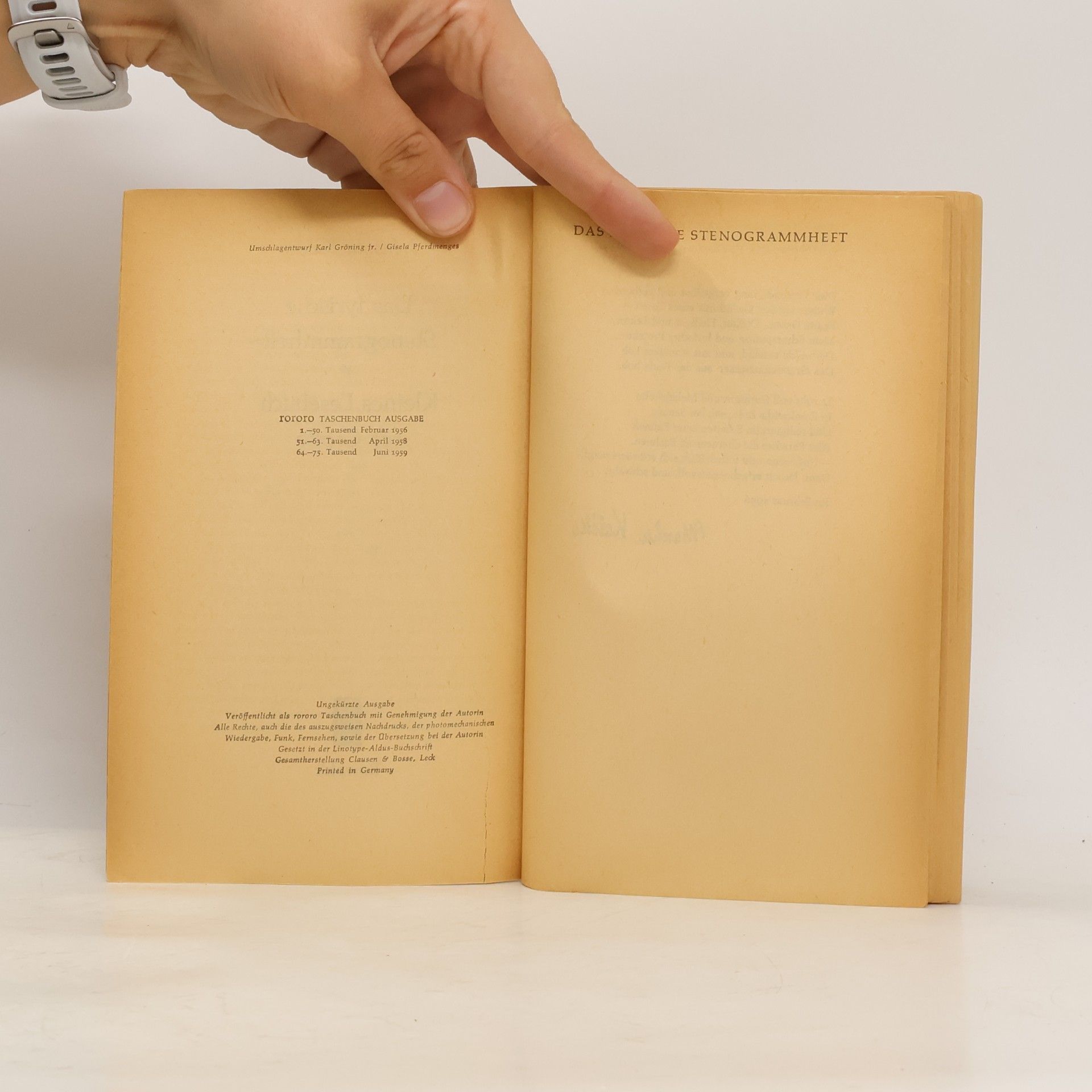 Mascha Kaléko Das lyrische Stenogrammheft. Kleines Lesebuch für Grosse