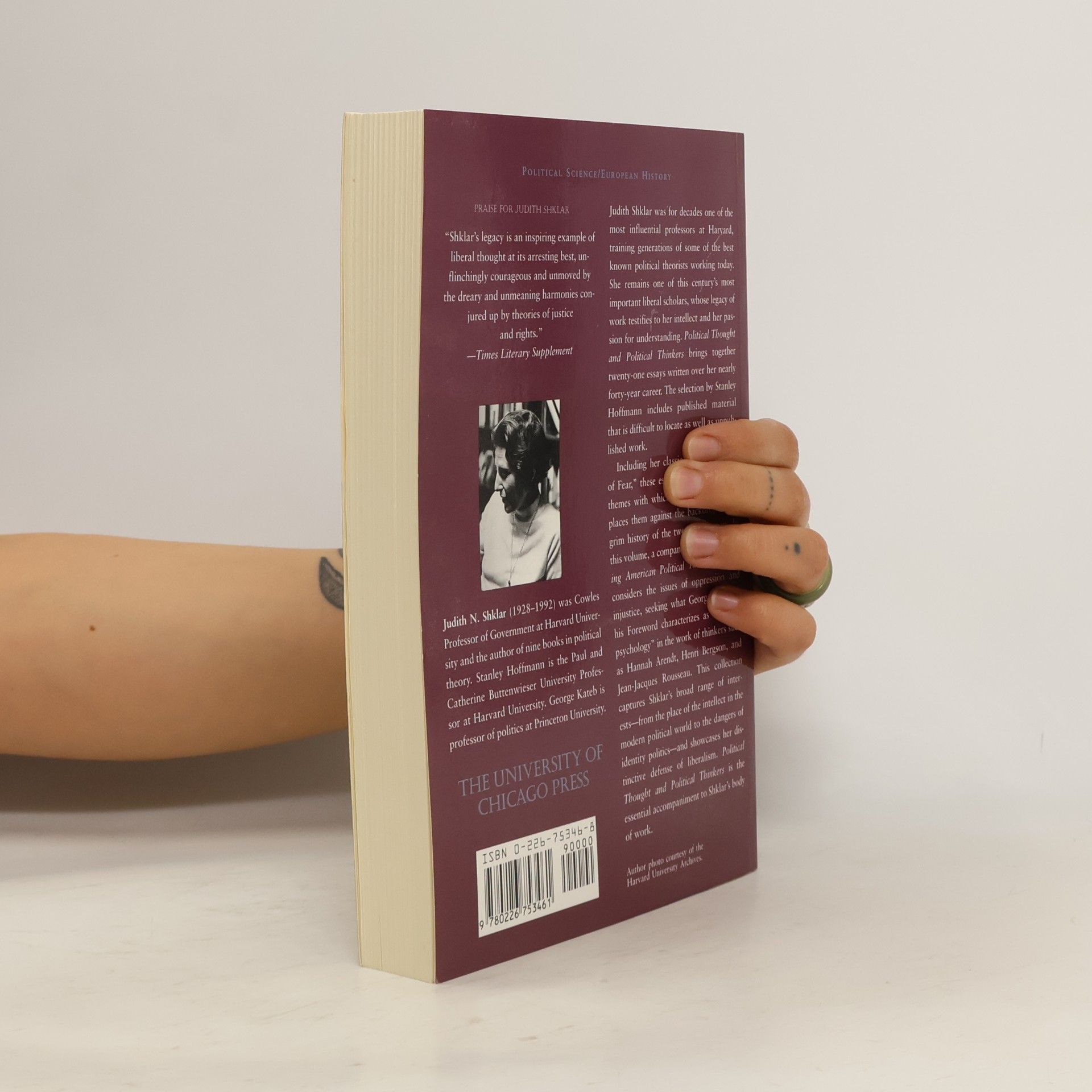Judith Nisse Shklar Political Thought and Political Thinkers