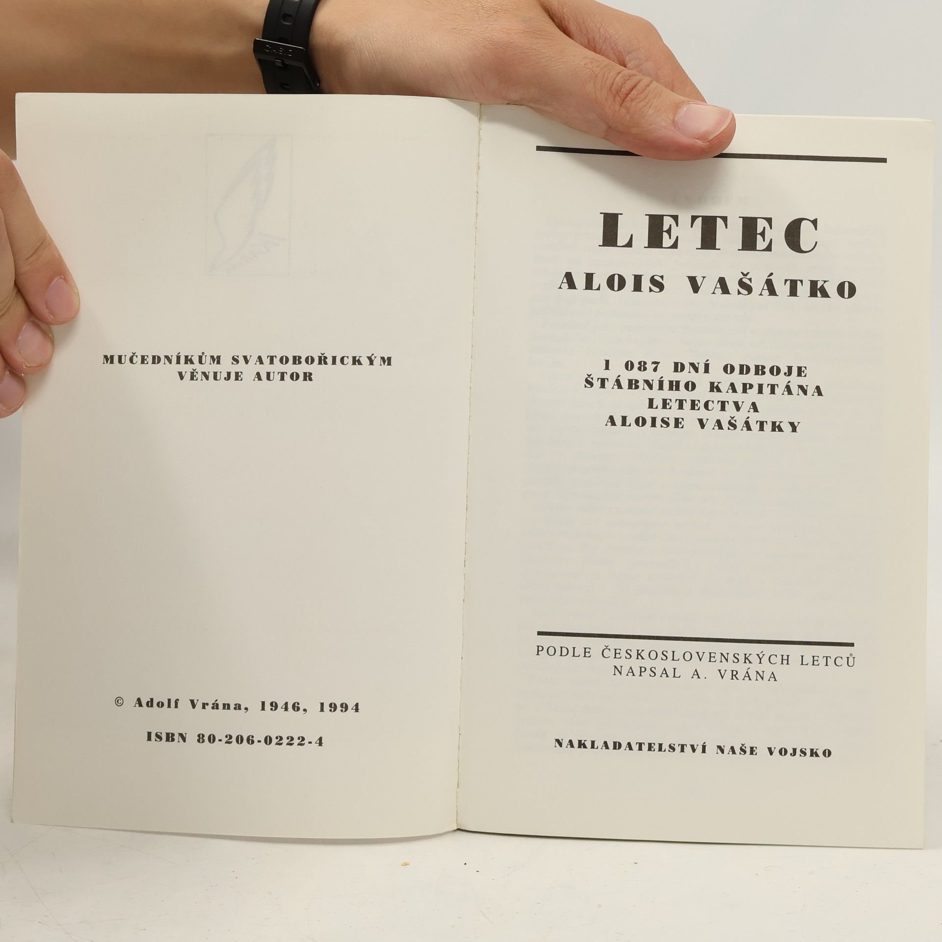 Adolf Vrána Letec Alois Vašátko