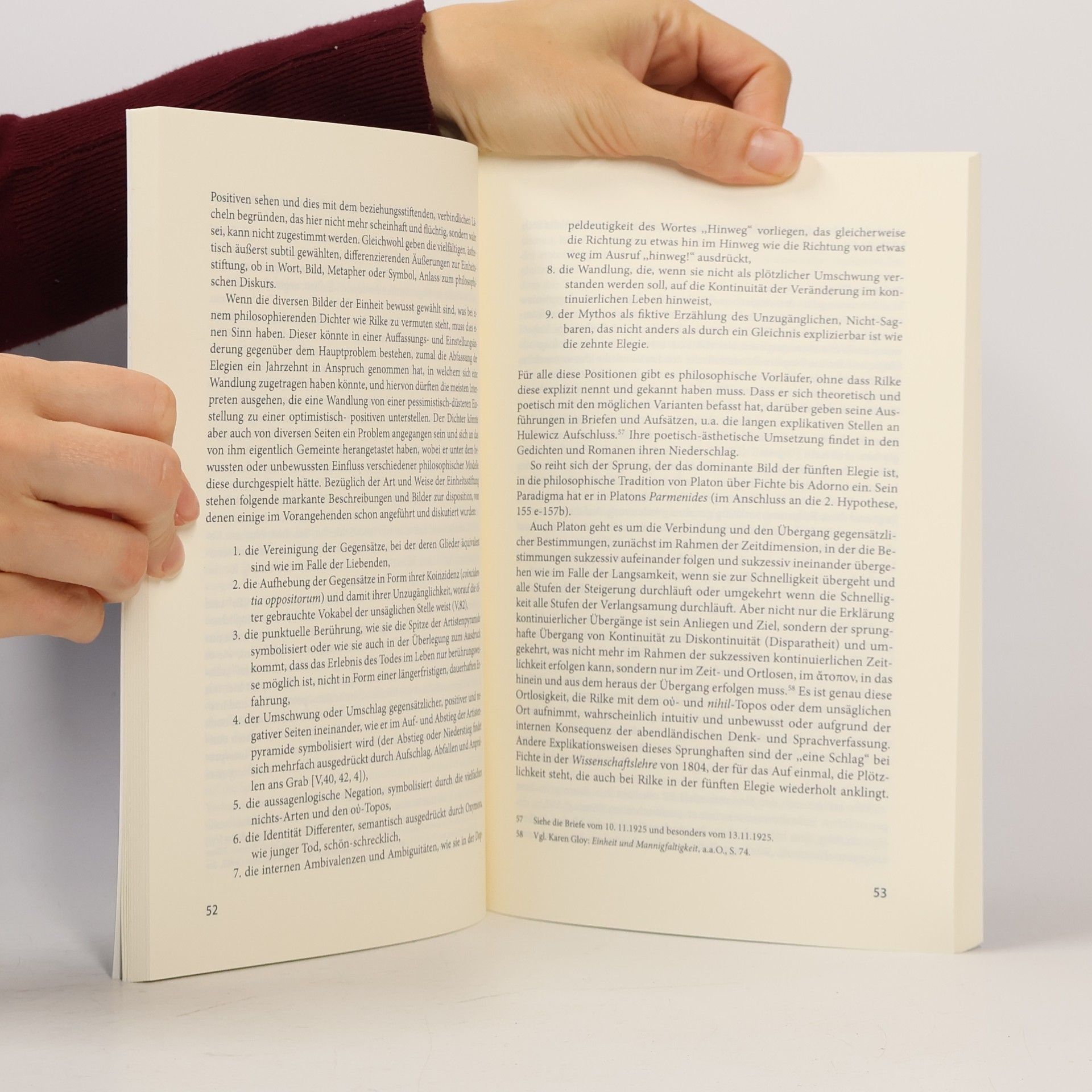 Karen Gloy Philosophie zwischen Dichtung und Wissenschaft anhand von Rainer Maria Rilkes ,Duineser Elegien'
