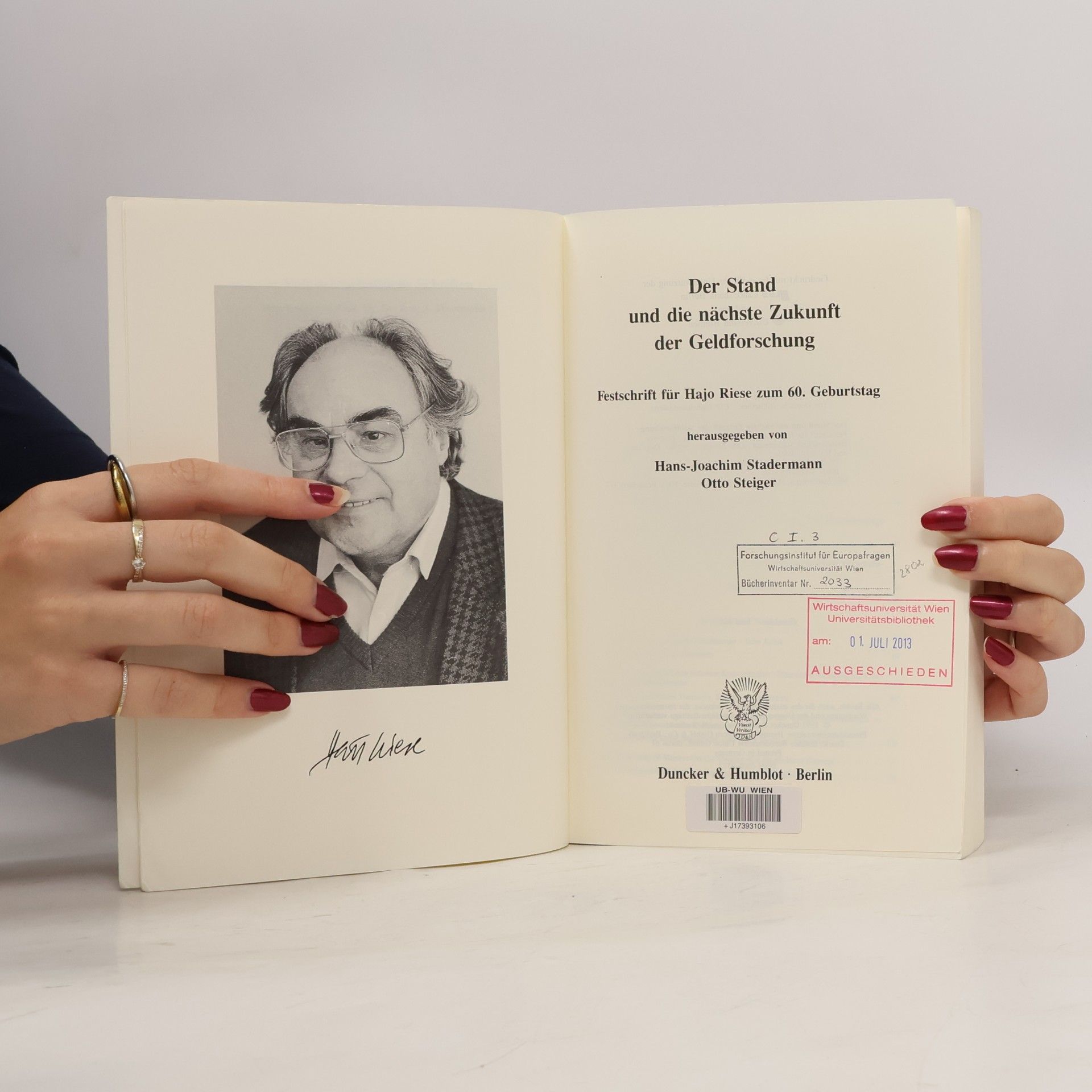 Hans-Joachim Stadermann Volkswirtschaftliche Schriften - 424: Der Stand und die nächste Zukunft der Geldforschung