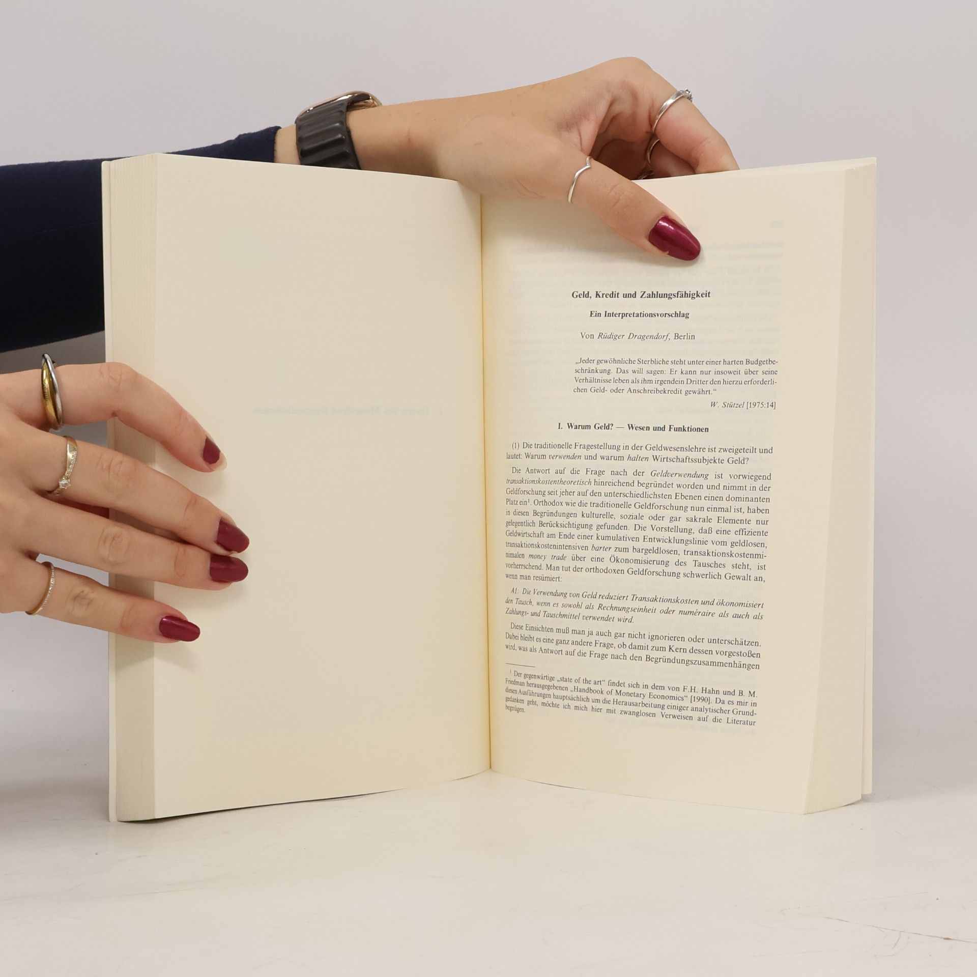 Hans-Joachim Stadermann Volkswirtschaftliche Schriften - 424: Der Stand und die nächste Zukunft der Geldforschung