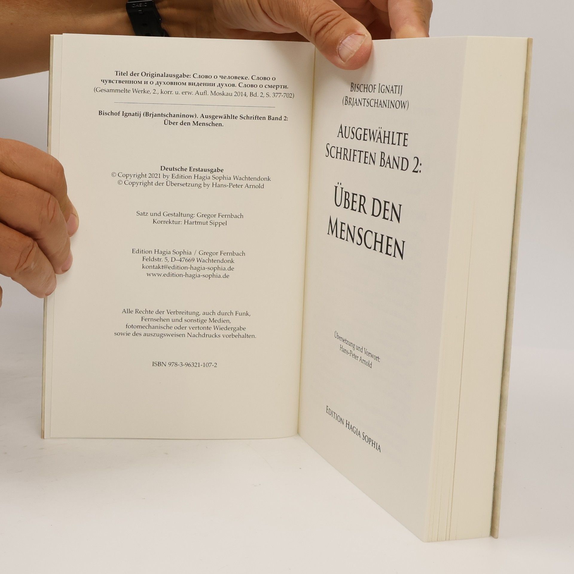 Ignatij Brjantschaninow Ausgewählte Schriften - 2: Über den Menschen