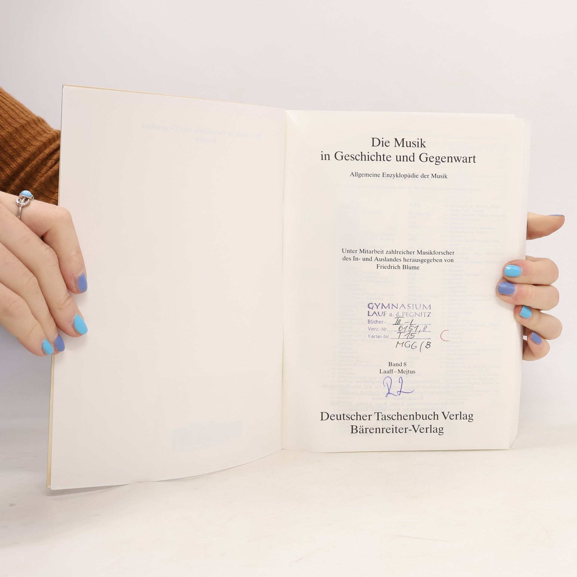 Various authors Die Musik in Geschichte und Gegenwart 8