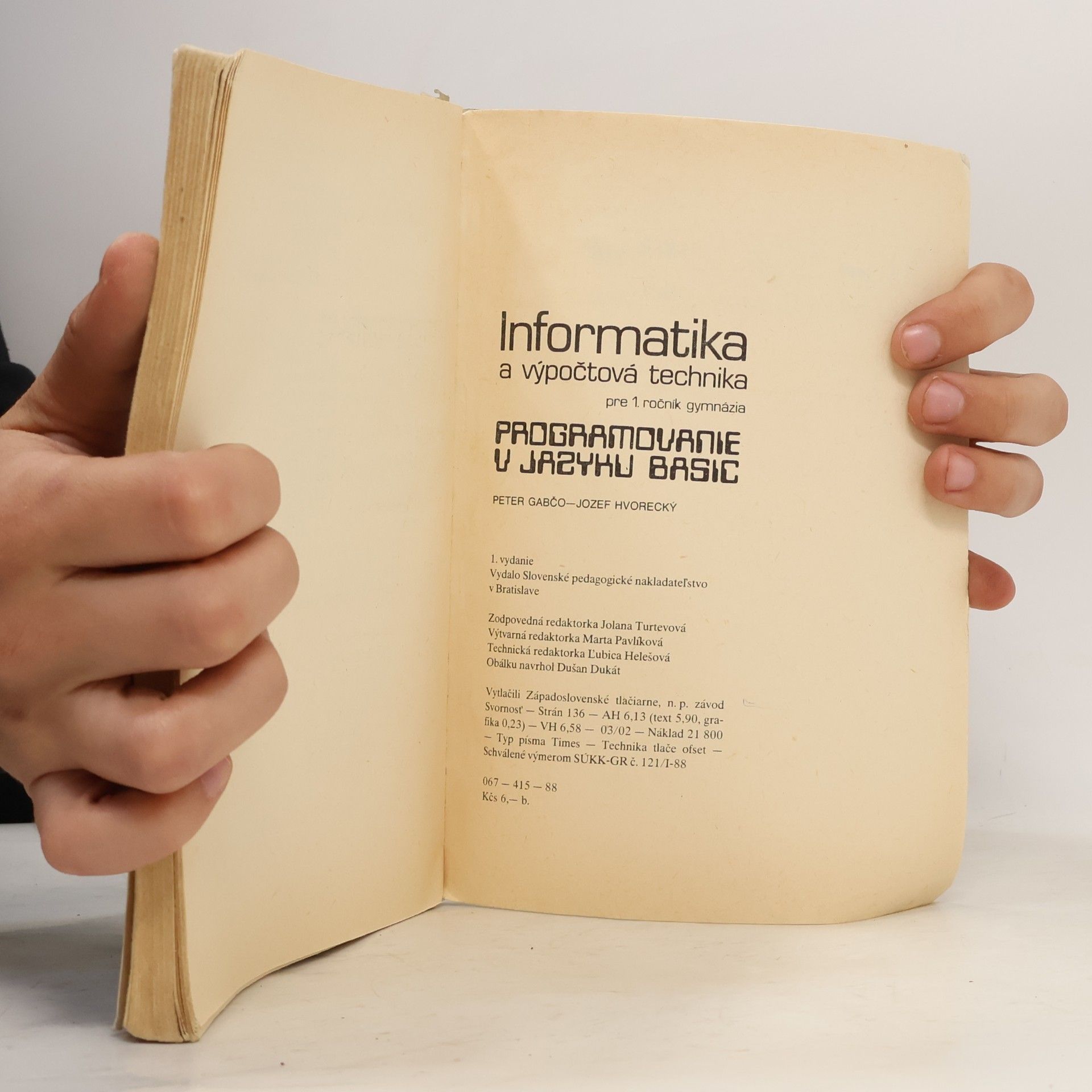 Peter Gabčo Informatika a výpočtová technika pre 1. ročník gymnázia