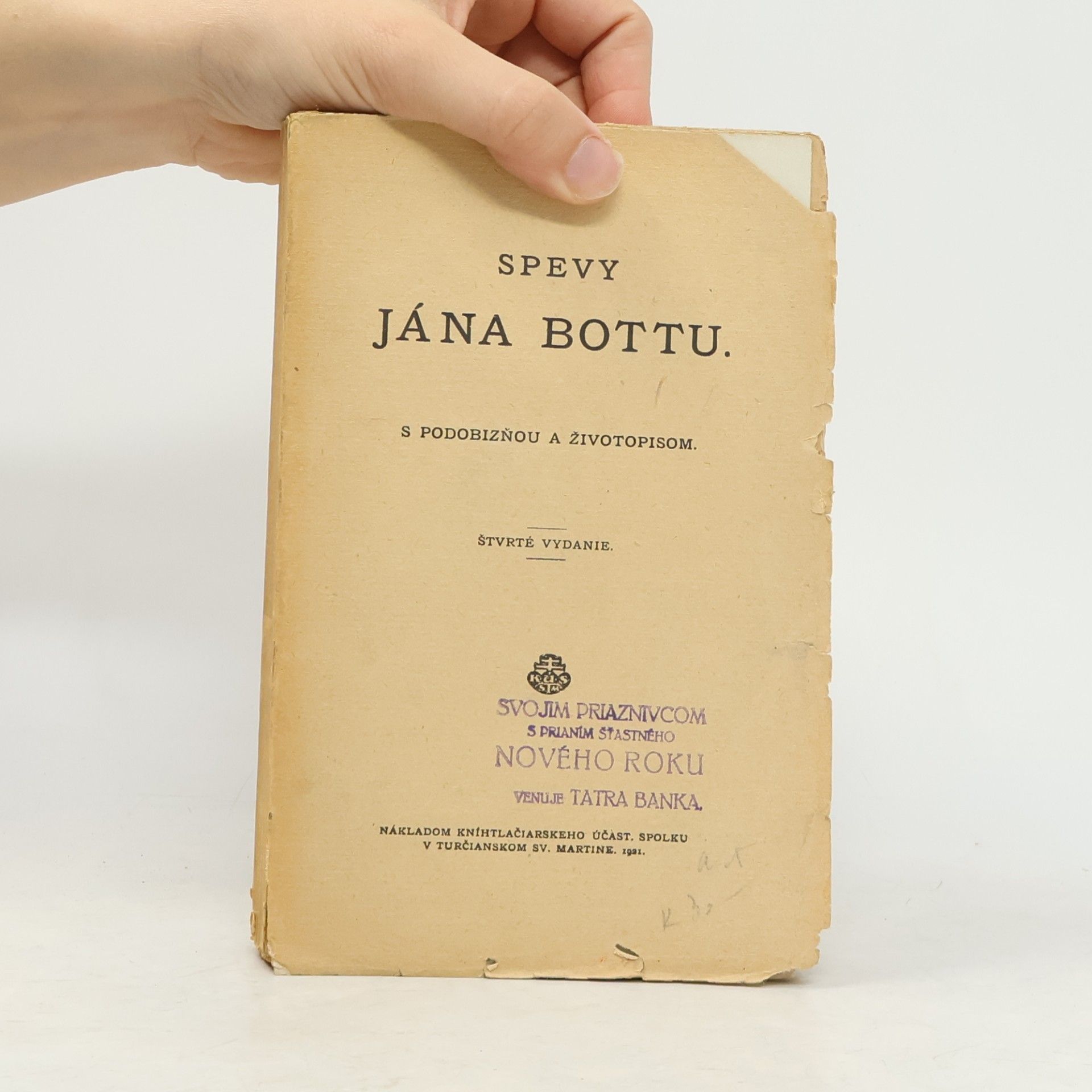 Ján Botto Spevy Jána Bottu. S podobizňou a životopisom