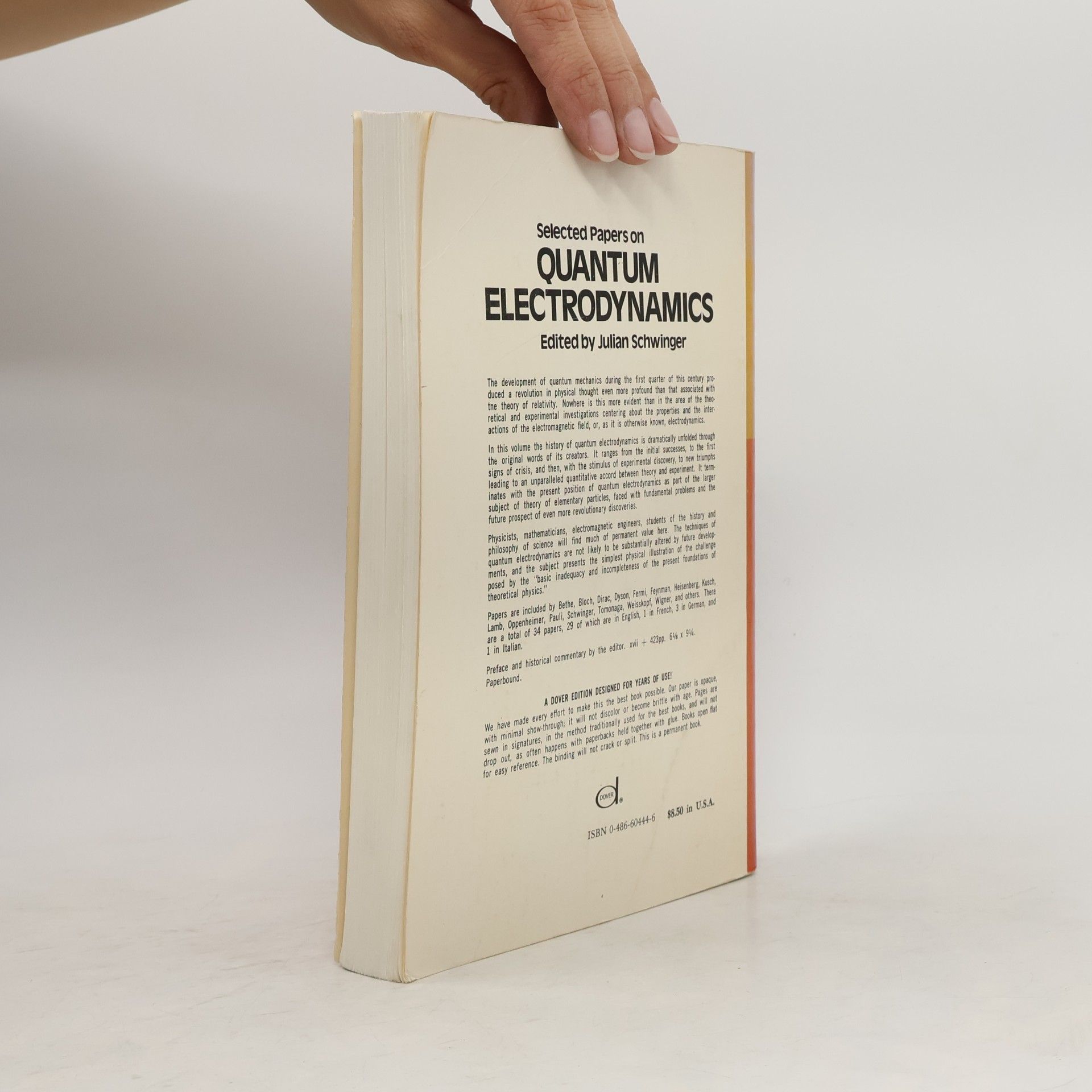 Julian Seymour Schwinger Dover Books on Physics: Selected Papers on Quantum Electrodynamics