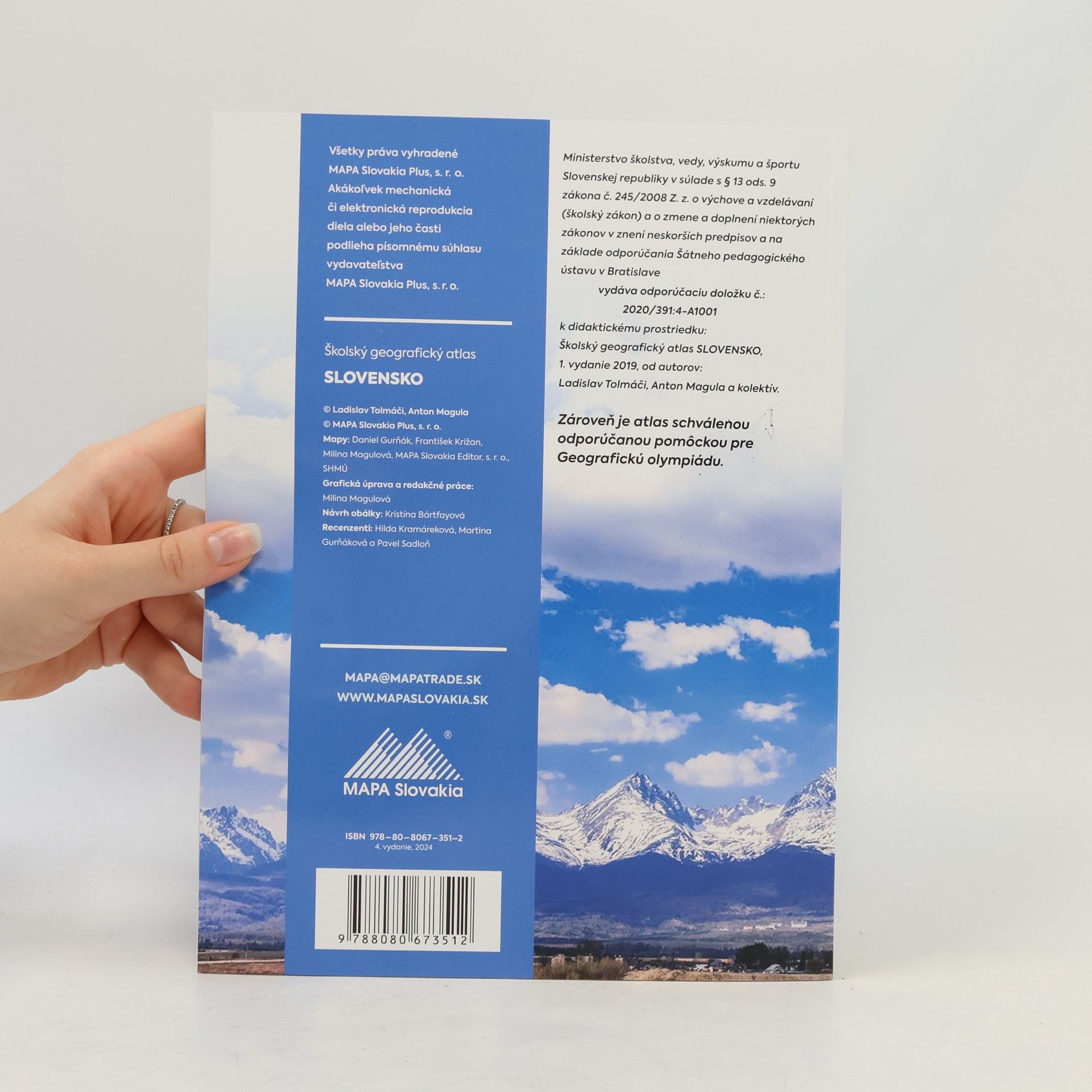 Ladislav Tolmáči Školský geografický atlas Slovensko (2024)