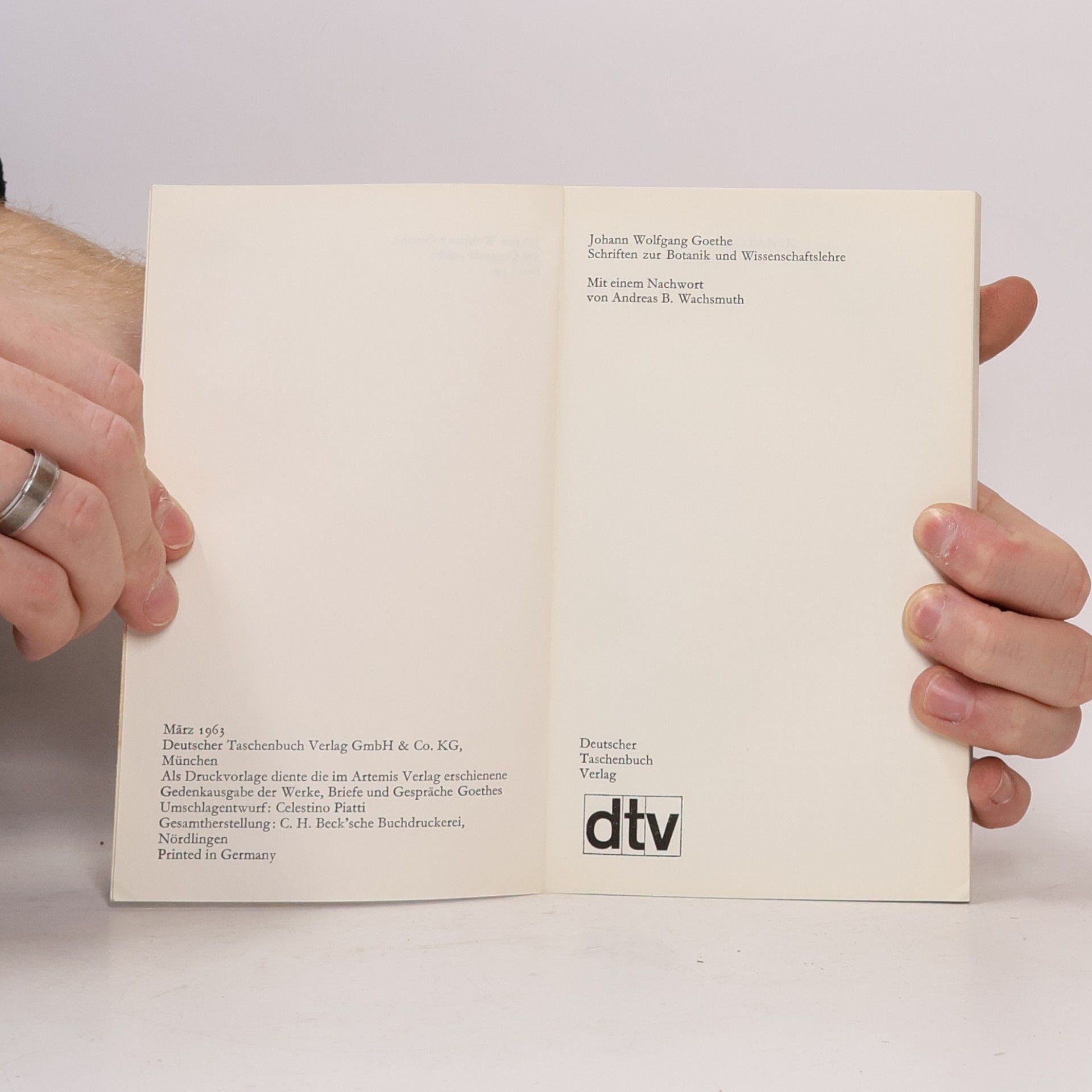 Johann Wolfgang von Goethe Schriften zur Botanik und Wissenschaftslehre